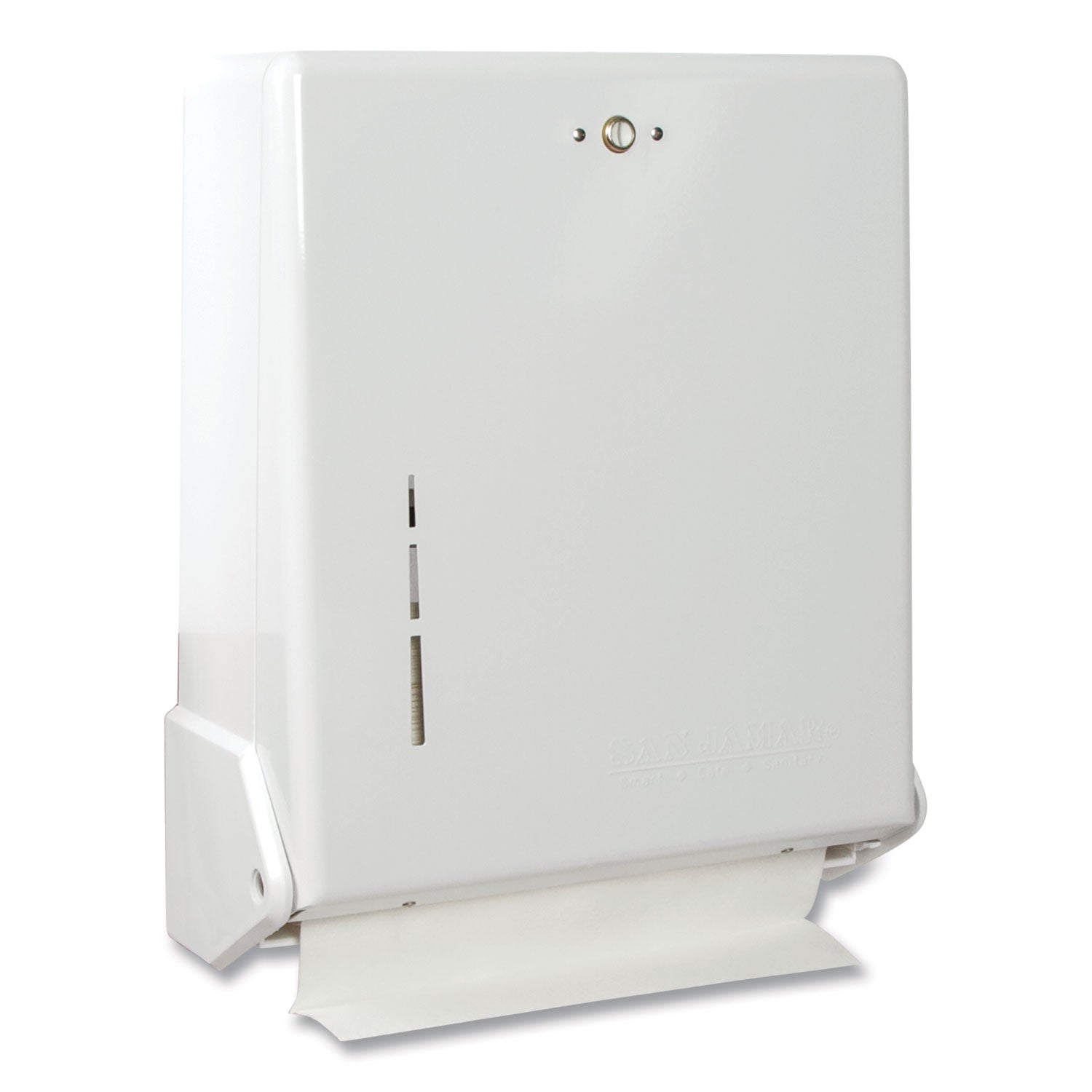 C Fold, Multifold Dispenser - 300 x Towel C Fold, 500 x Towel Multifold - 14.5" Height x 11.6" Width x 5" Depth - Metal, Plastic - White - Touch-free, Break Resistant, Impact Resistant - 1 Each