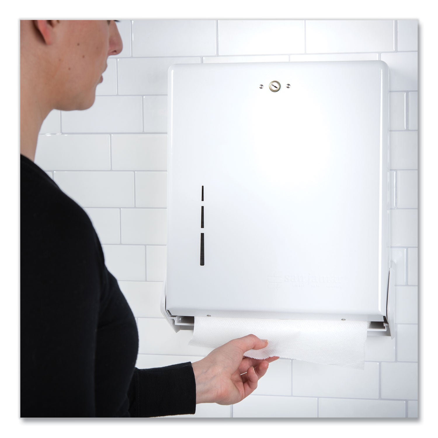 C Fold, Multifold Dispenser - 300 x Towel C Fold, 500 x Towel Multifold - 14.5" Height x 11.6" Width x 5" Depth - Metal, Plastic - White - Touch-free, Break Resistant, Impact Resistant - 1 Each