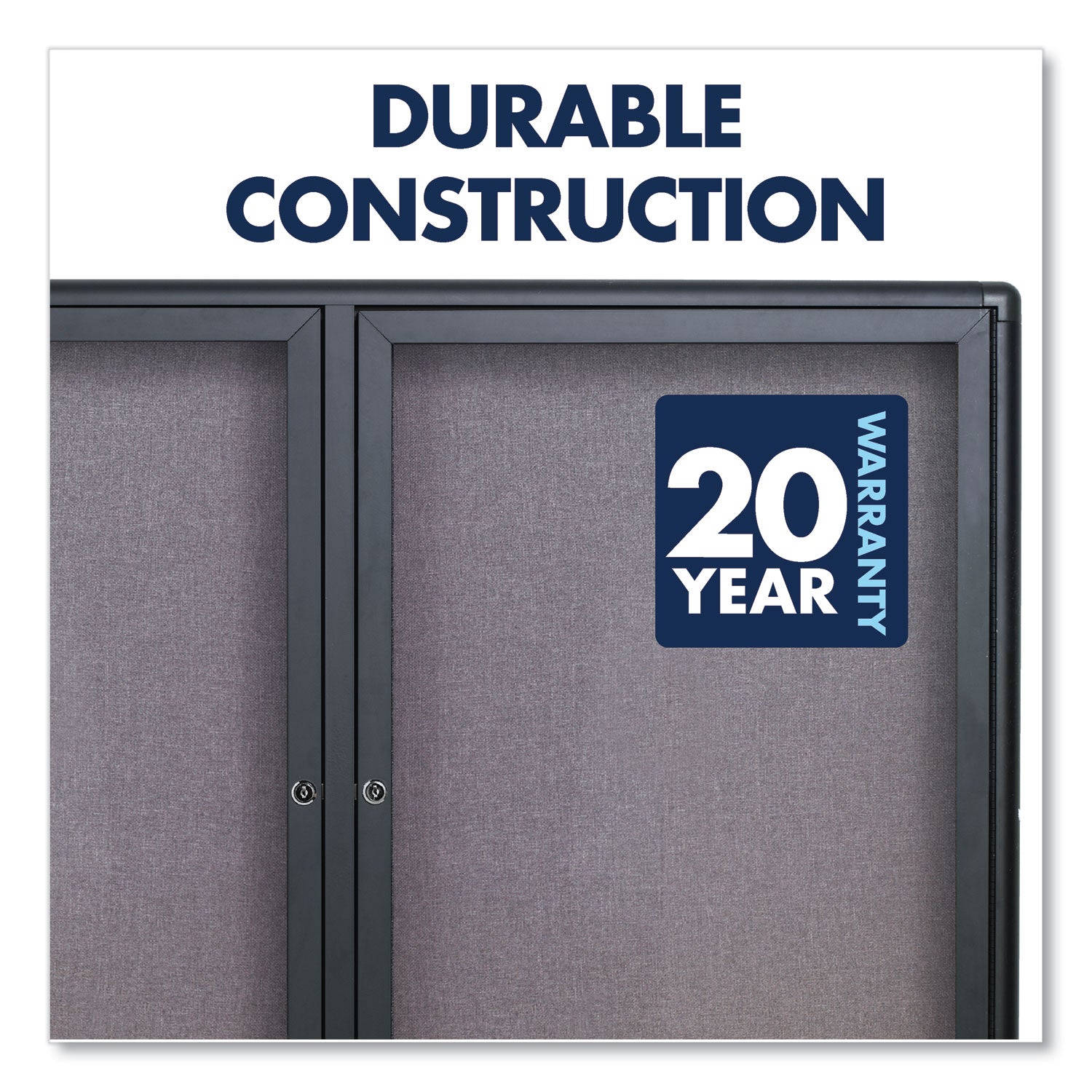 Quartet Enclosed Bulletin Board - 36" Board Height x 48" Board Width - Gray Fabric Surface - Hinged, Durable, Shatter Proof, Self-healing - Graphite Frame - 1 Each