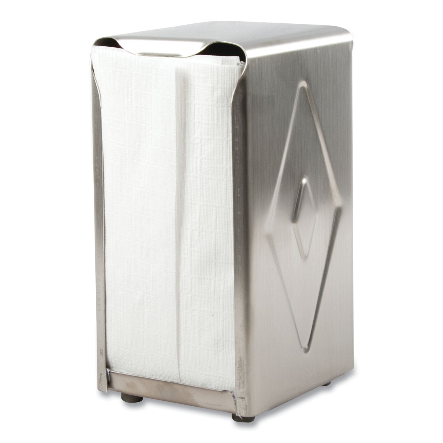 Tabletop Napkin Dispenser, Tall Fold, 3.75 x 4 x 7.5, Capacity: 150, Chrome