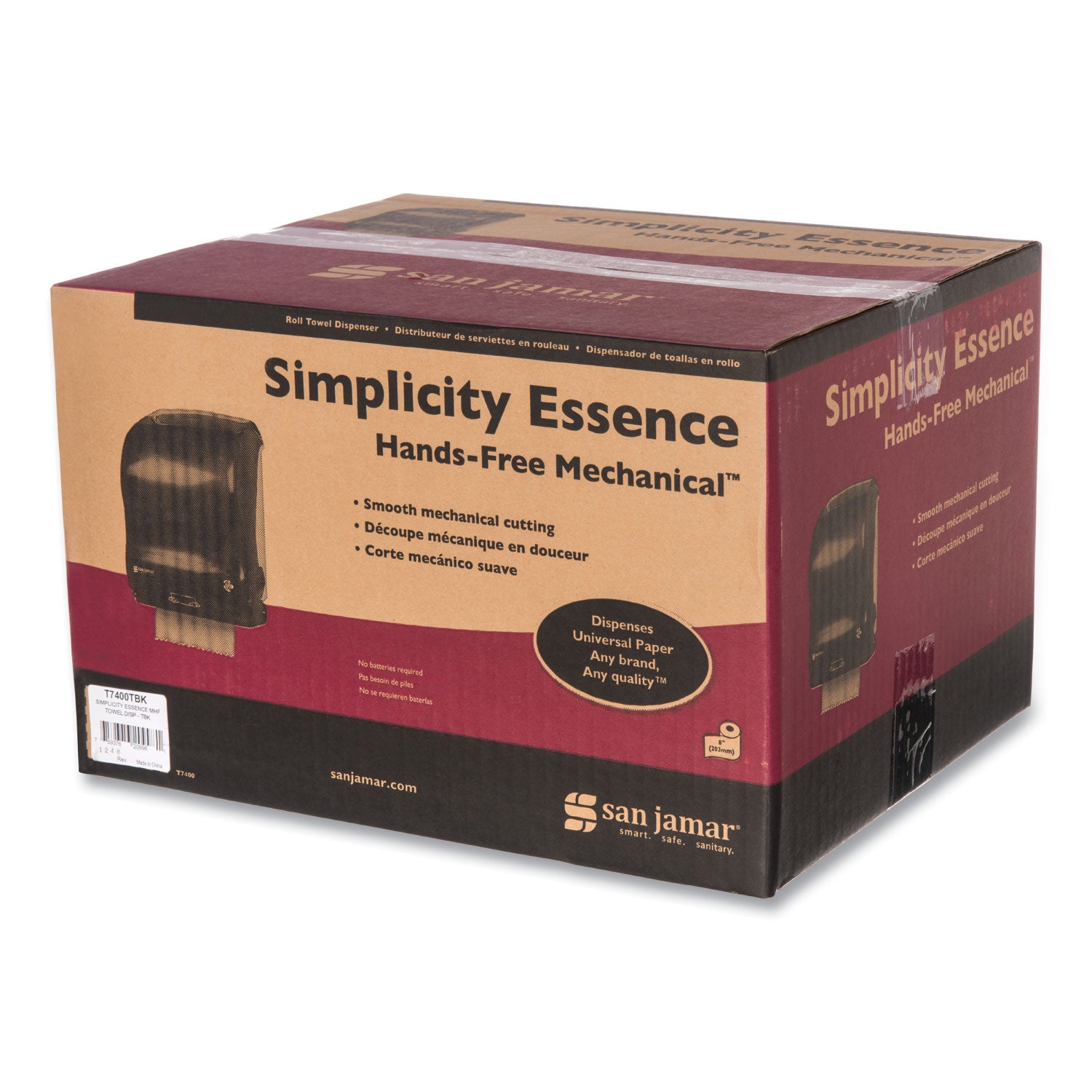 Touchless Dispenser - 1 x Roll - 15.1" Height x 12.4" Width x 9.3" Depth - Black Pearl - Easy-to-load - 1 Each