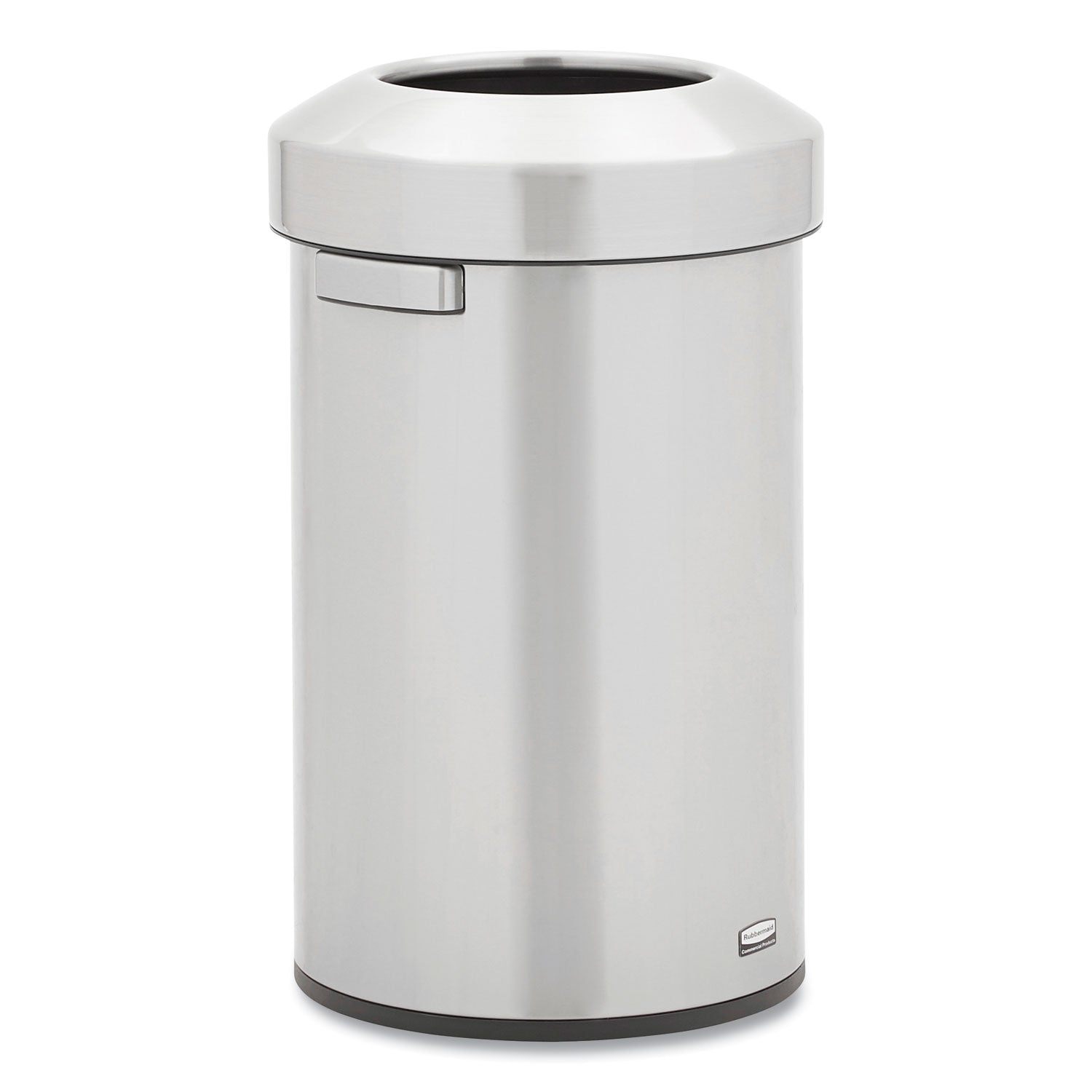 Rubbermaid Commercial Refine Waste Container - 16 gal Capacity - Round - Ergonomic Handle, Non-skid, Fingerprint Resistant, Durable - 26.3" Height x 15.9" Width - Metal - Stainless Steel - 1 Each