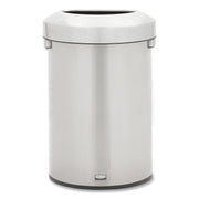 16 gal Capacity - Half-round - Ergonomic Handle, Non-skid, Fingerprint Resistant, Durable - 29.5" Height x 12.4" Width x 18.2" Depth - Metal - Stainless Steel - 1 Each