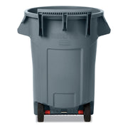 44 gal Capacity - Wheels, Ergonomic Handle, Vented - 35.8" Height x 27.6" Width - Resin - Gray - 1 Each