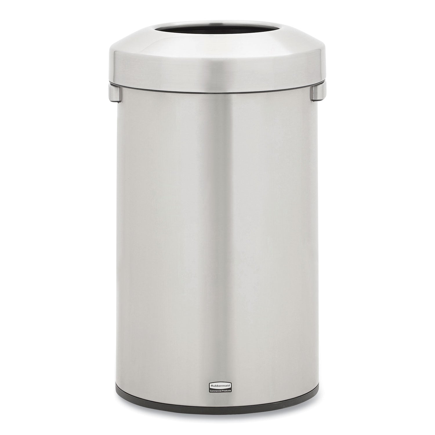Rubbermaid Commercial Refine Waste Container - 23 gal Capacity - Round - Ergonomic Handle, Non-skid, Fingerprint Resistant, Durable - 29.6" Height x 17.7" Width - Metal - Stainless Steel - 1 Each