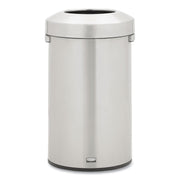 Rubbermaid Commercial Refine Waste Container - 23 gal Capacity - Round - Ergonomic Handle, Non-skid, Fingerprint Resistant, Durable - 29.6" Height x 17.7" Width - Metal - Stainless Steel - 1 Each