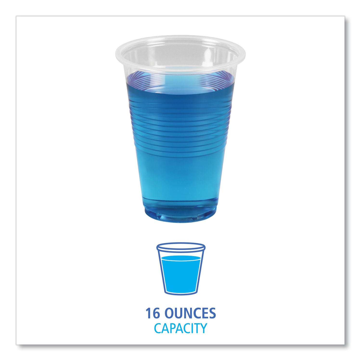 Translucent Plastic Cold Cups, 16 oz, 50/Pack