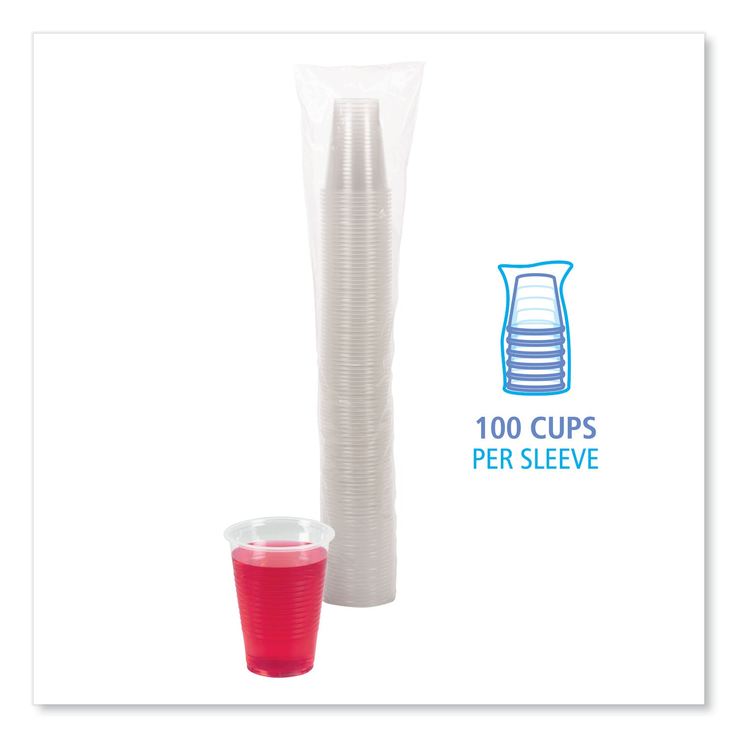 Translucent Plastic Cold Cups, 9 oz, 100/Pack
