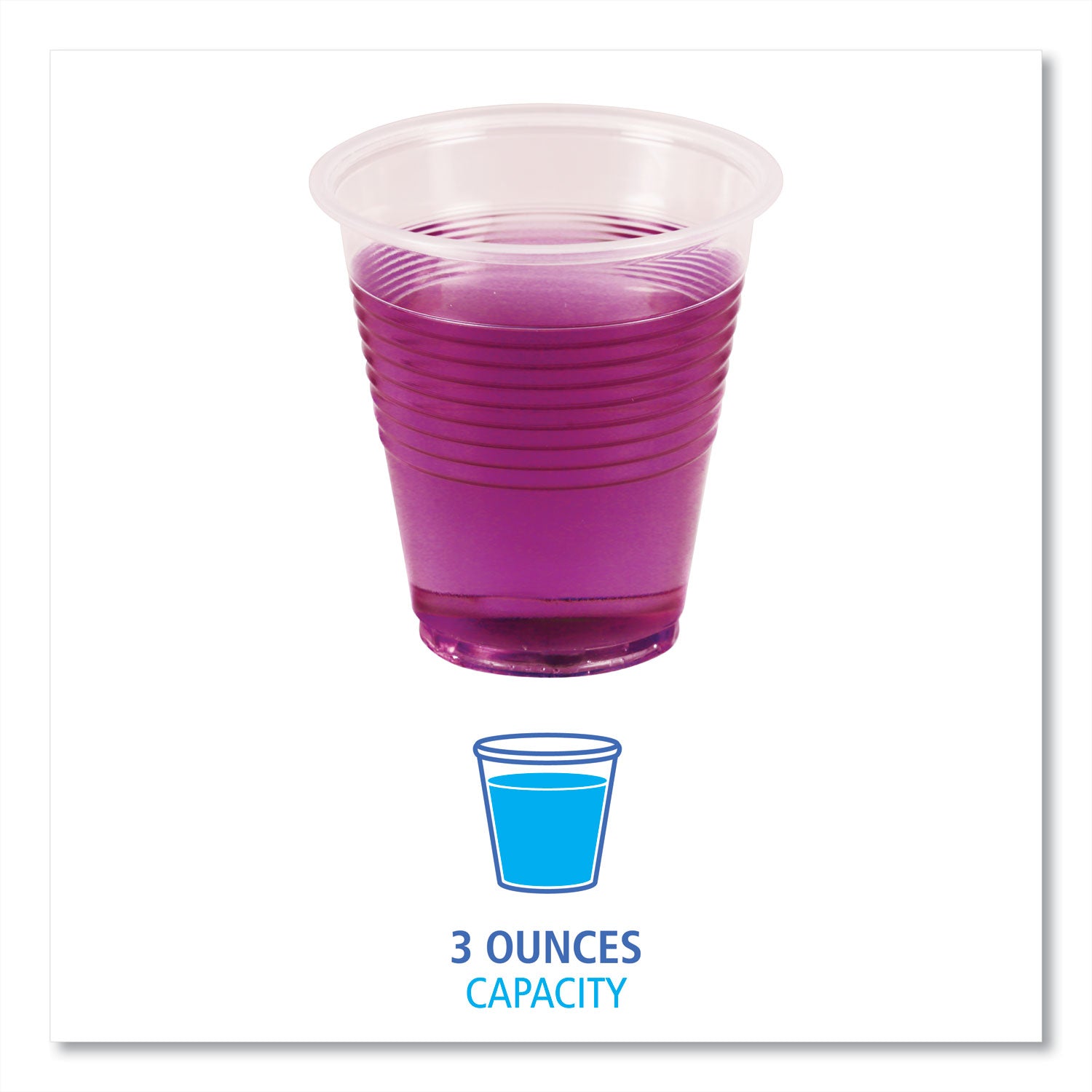 Translucent Plastic Cold Cups, 3 oz, 125/Pack