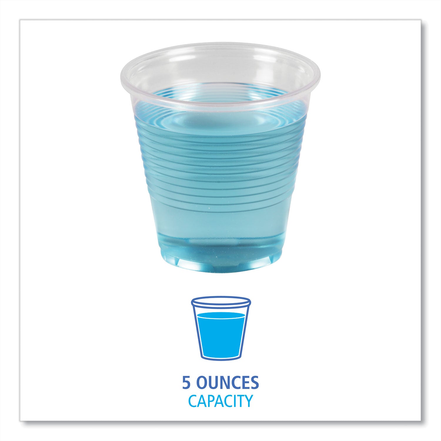Translucent Plastic Cold Cups, 5 oz, 100/Sleeve, 25 Sleeves/Carton