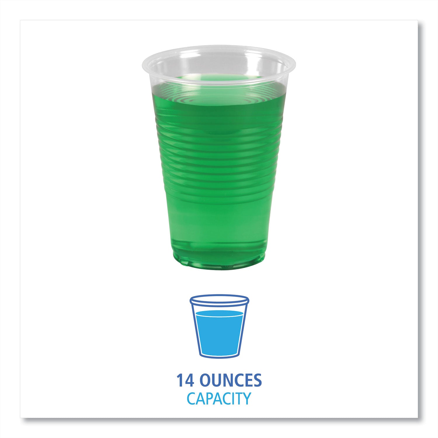 Translucent Plastic Cold Cups, 14 oz, 50/Pack