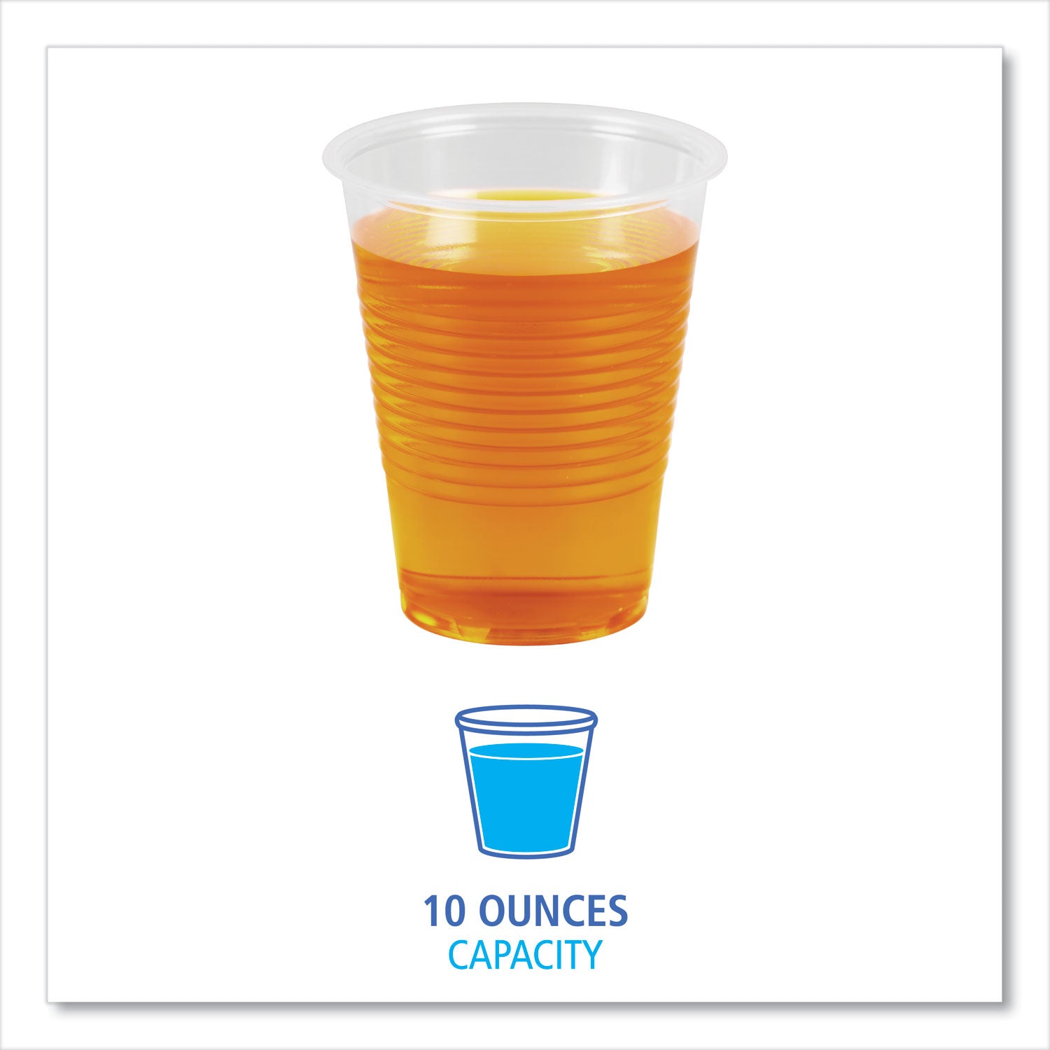 Translucent Plastic Cold Cups, 10 oz, 100/Sleeve, 10 Sleeves/Carton
