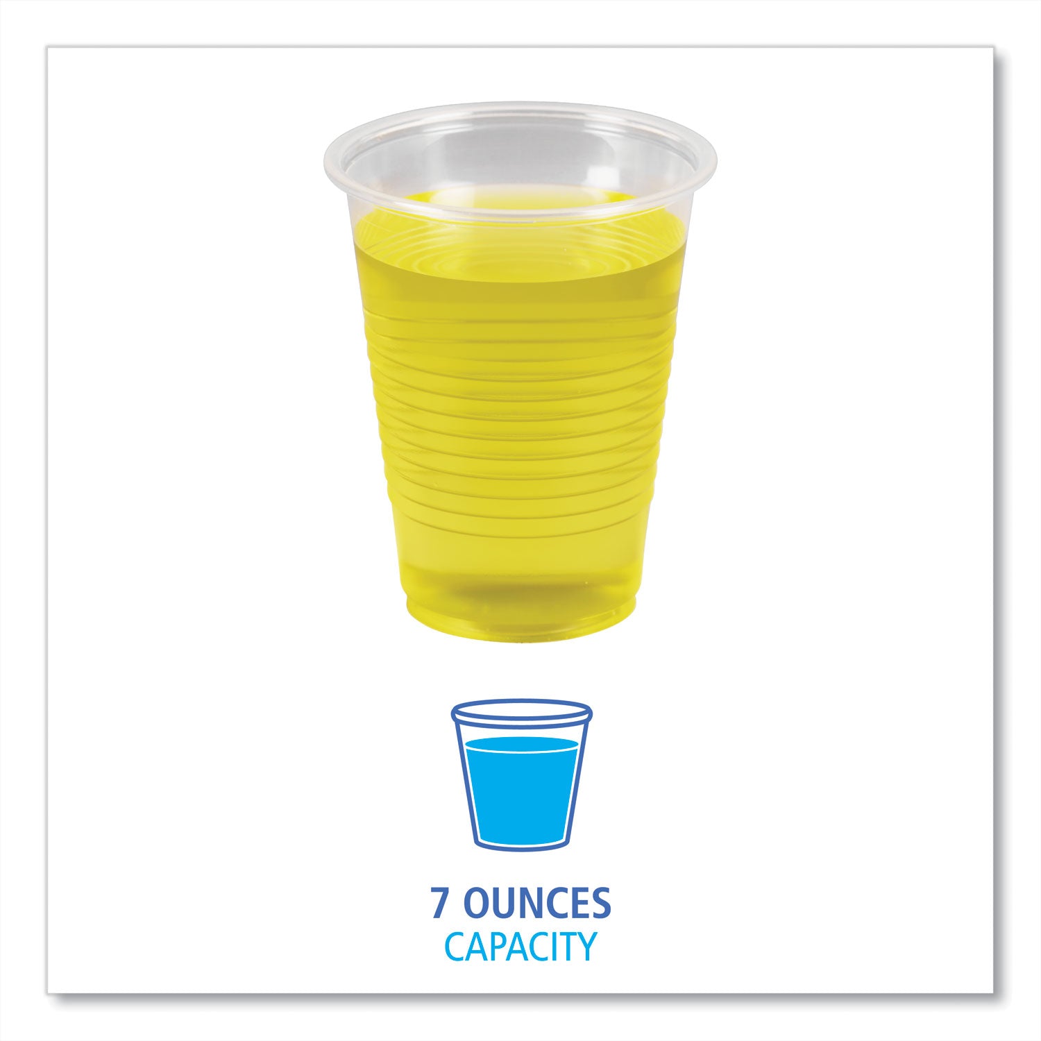 Translucent Plastic Cold Cups, 7 oz, 100/Pack