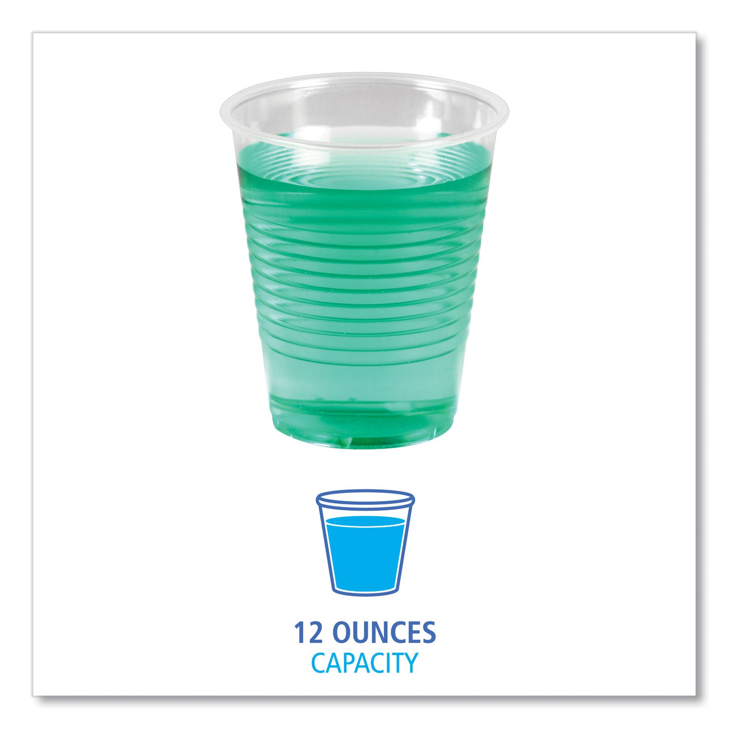 Translucent Plastic Cold Cups, 12 oz, 50/Pack