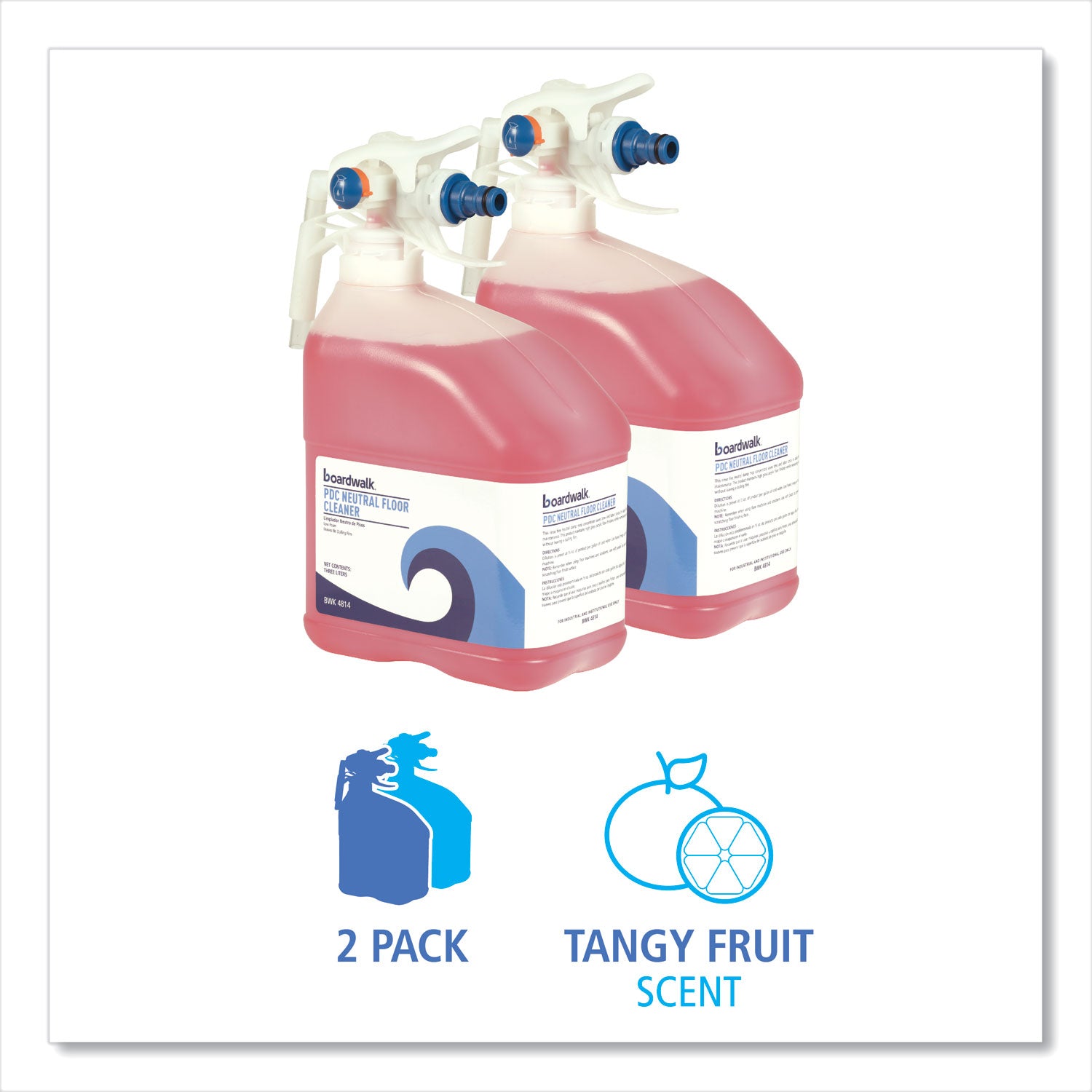 PDC Neutral Floor Cleaner, Tangy Fruit Scent, 3 L Bottle, 2/Carton