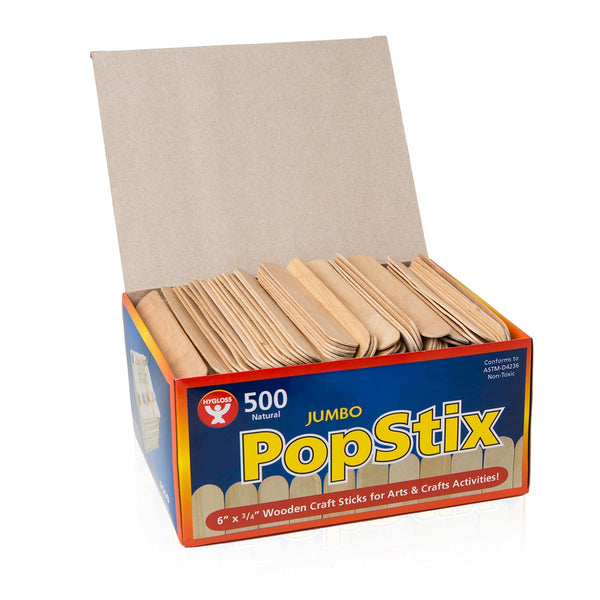 Natural Popstix - 500 of 6" jumbo-boxed