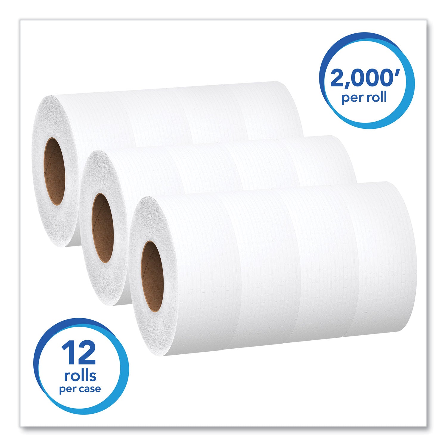 1 Ply - 3.55" Width x 2000 ft Length - White - Fiber - 1 Carton