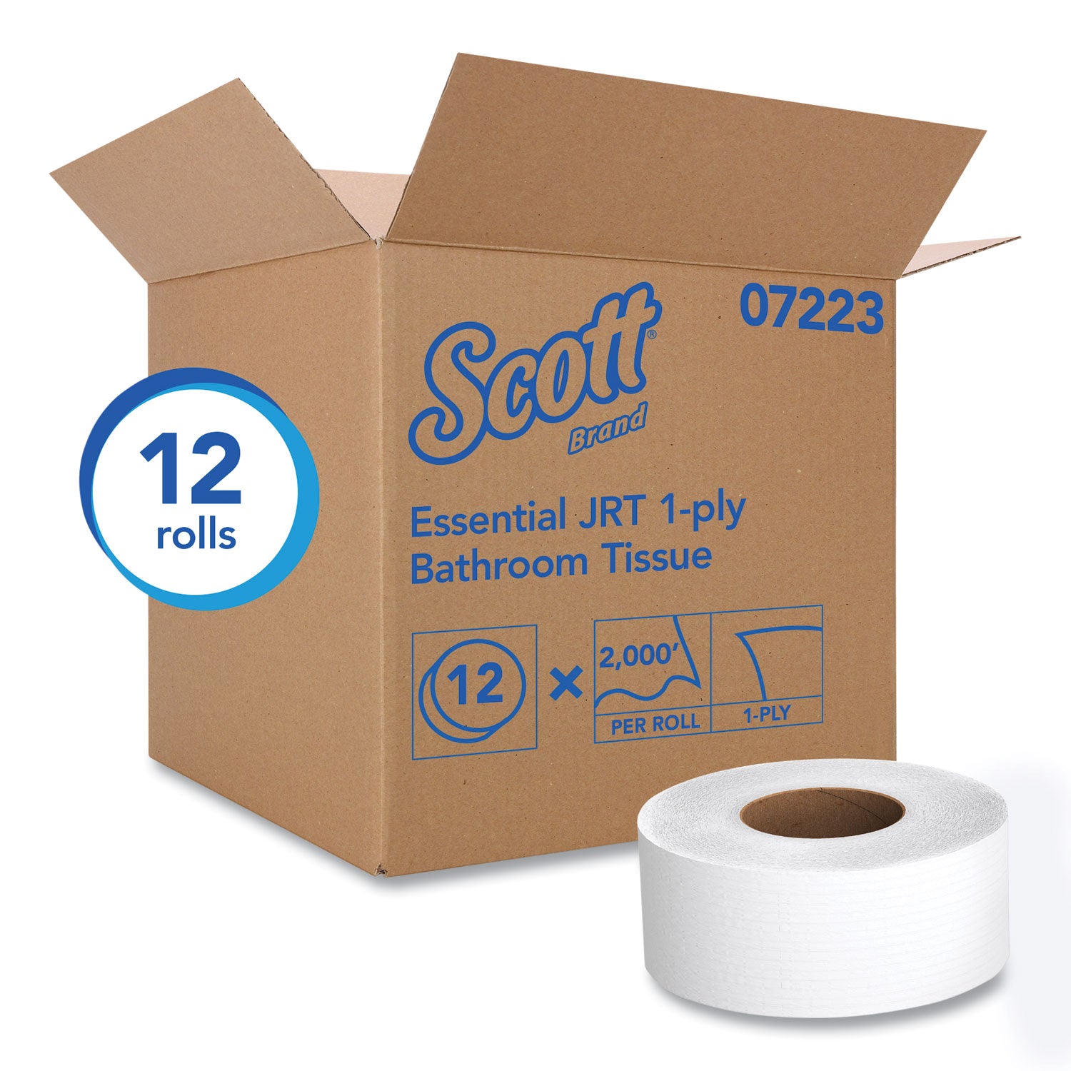 1 Ply - 3.55" Width x 2000 ft Length - White - Fiber - 1 Carton
