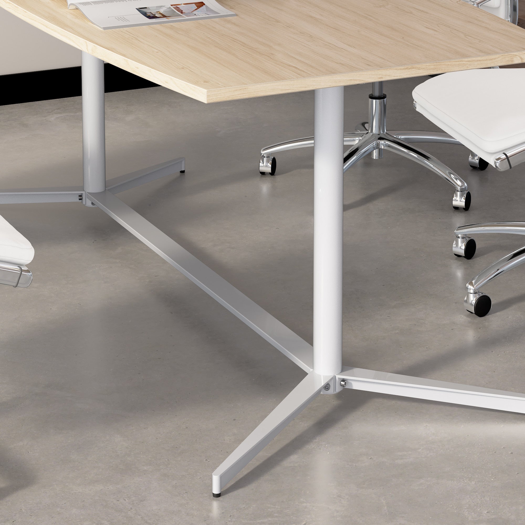 Bush Business Furniture 72-inch Office Conference Table with Metal Base in Natural Elm - 73.25" Width x 35.98" Depth x 30.28" Height