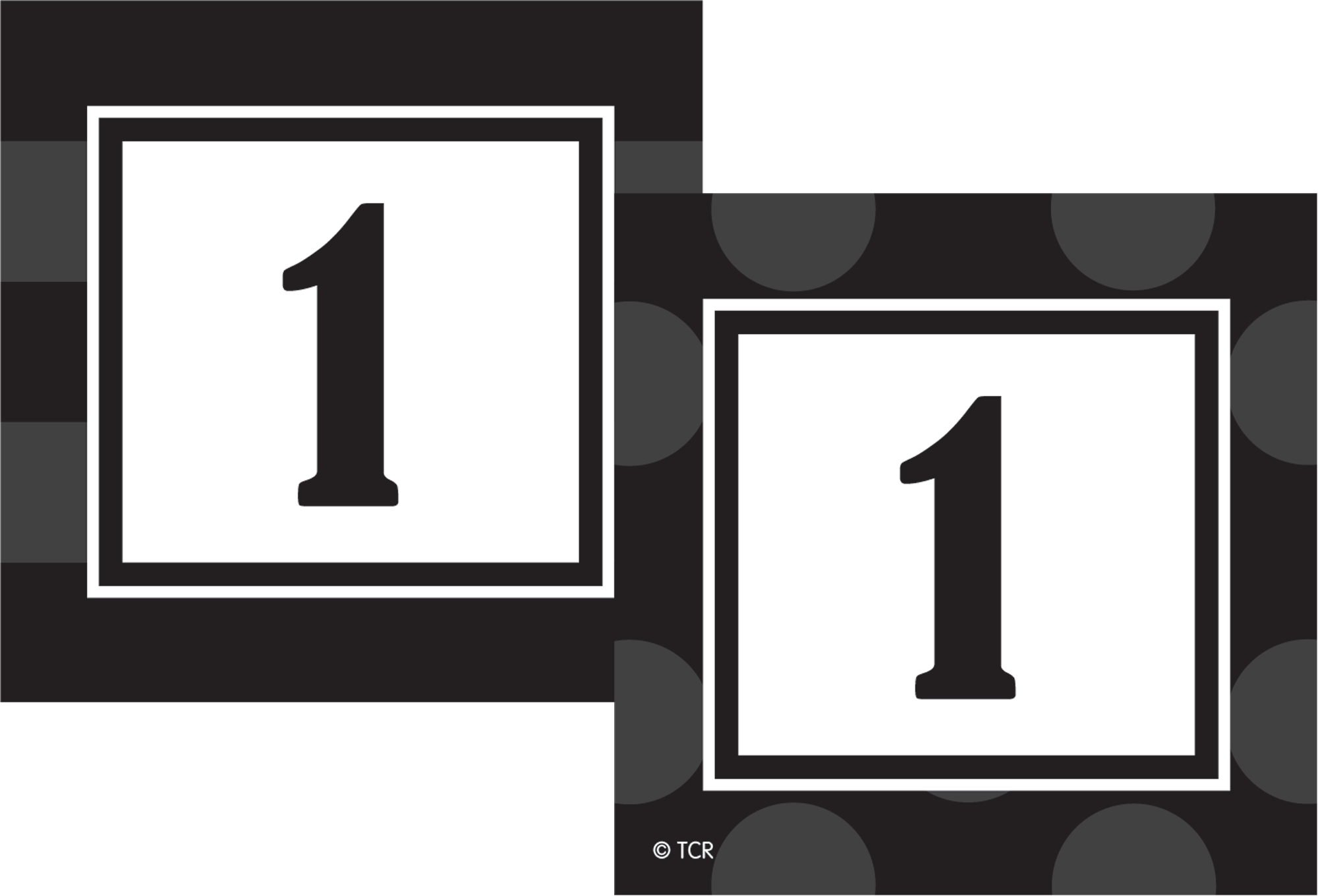 Black Sassy Solids Double-Sided Calendar Cards
