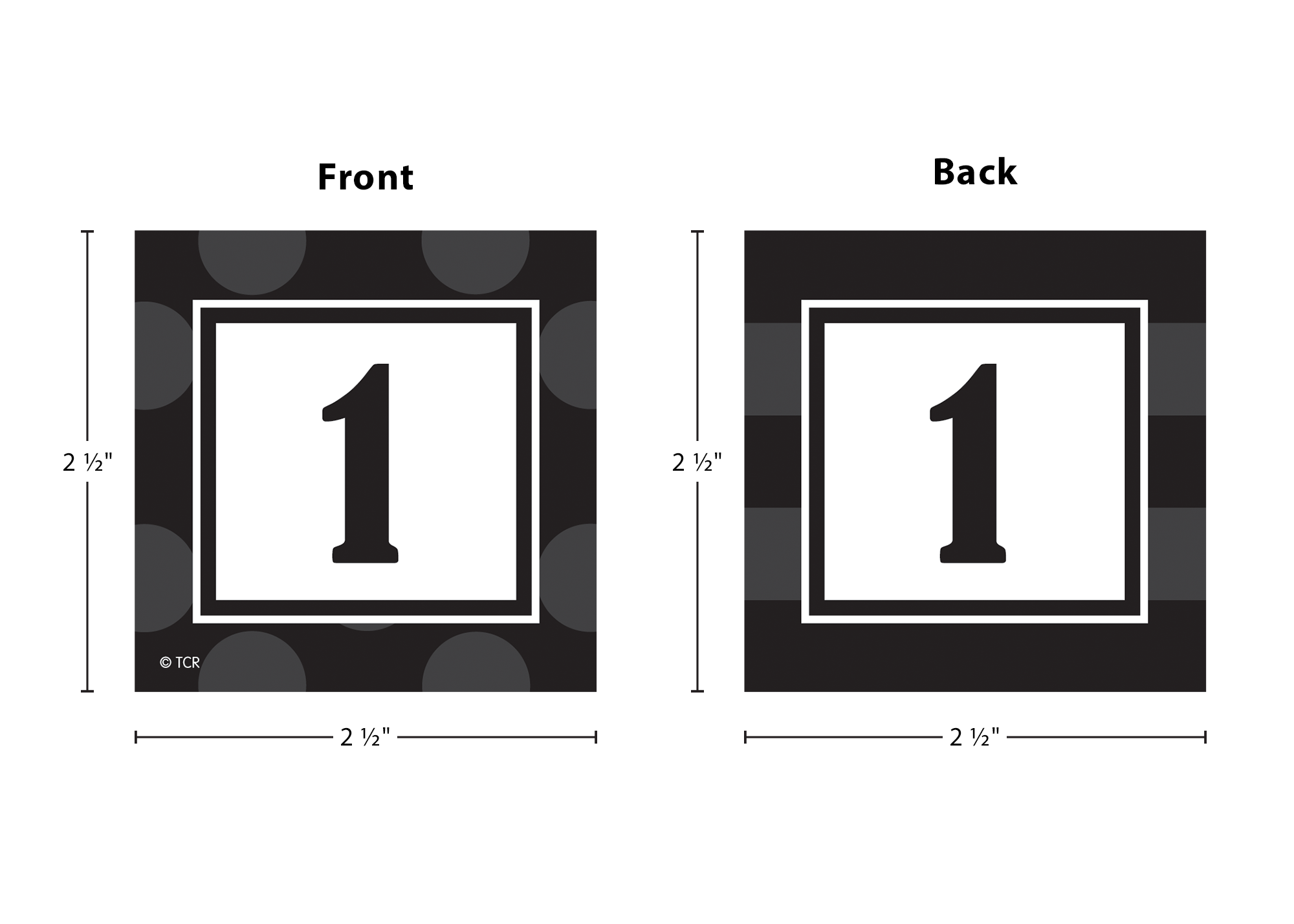 Black Sassy Solids Double-Sided Calendar Cards