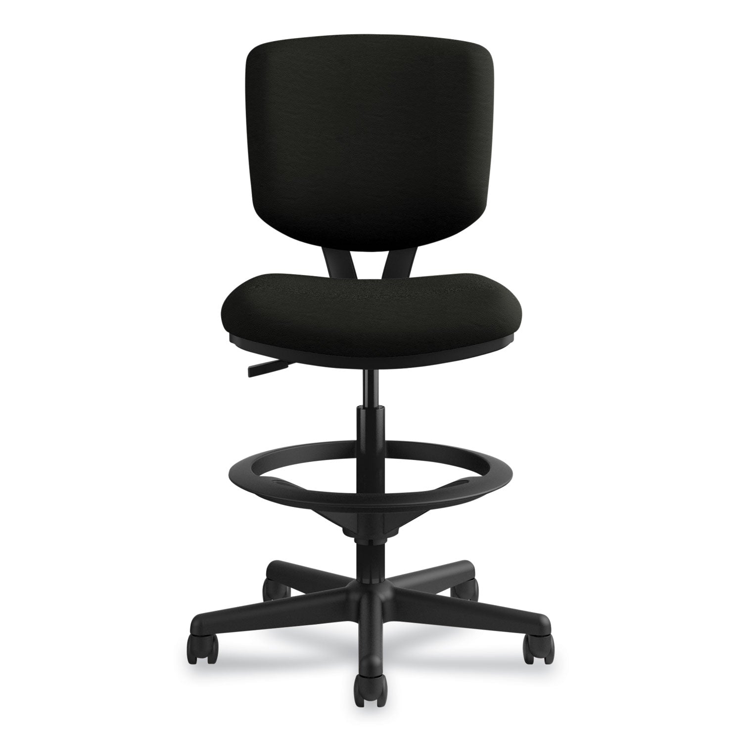 HON Volt Sitting Stool - Black Seat Color - Bonded Leather Seat Material - Black Back Color - Bonded Leather Back Material - Black Frame Color - Black - 1 Each