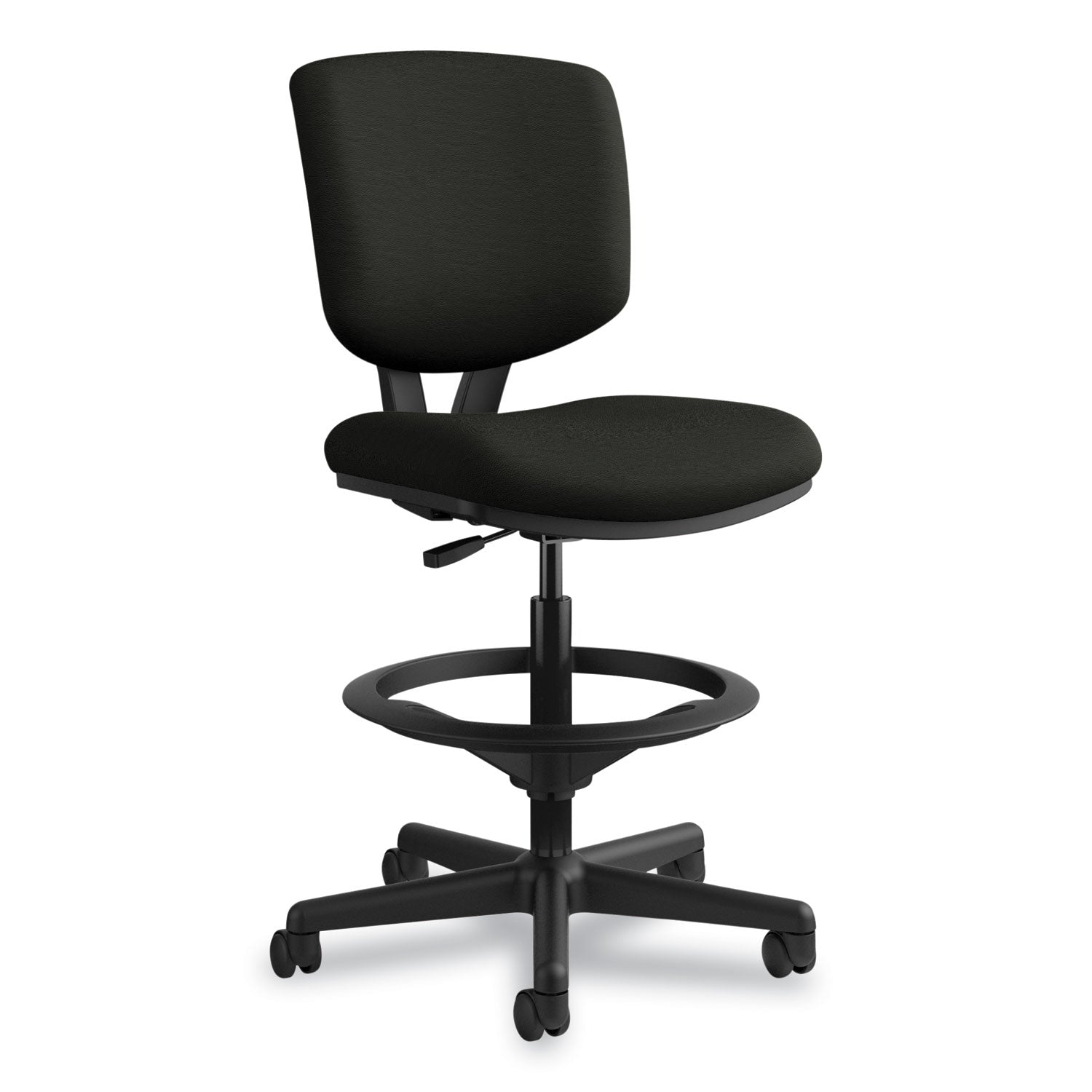 HON Volt Sitting Stool - Black Seat Color - Bonded Leather Seat Material - Black Back Color - Bonded Leather Back Material - Black Frame Color - Black - 1 Each