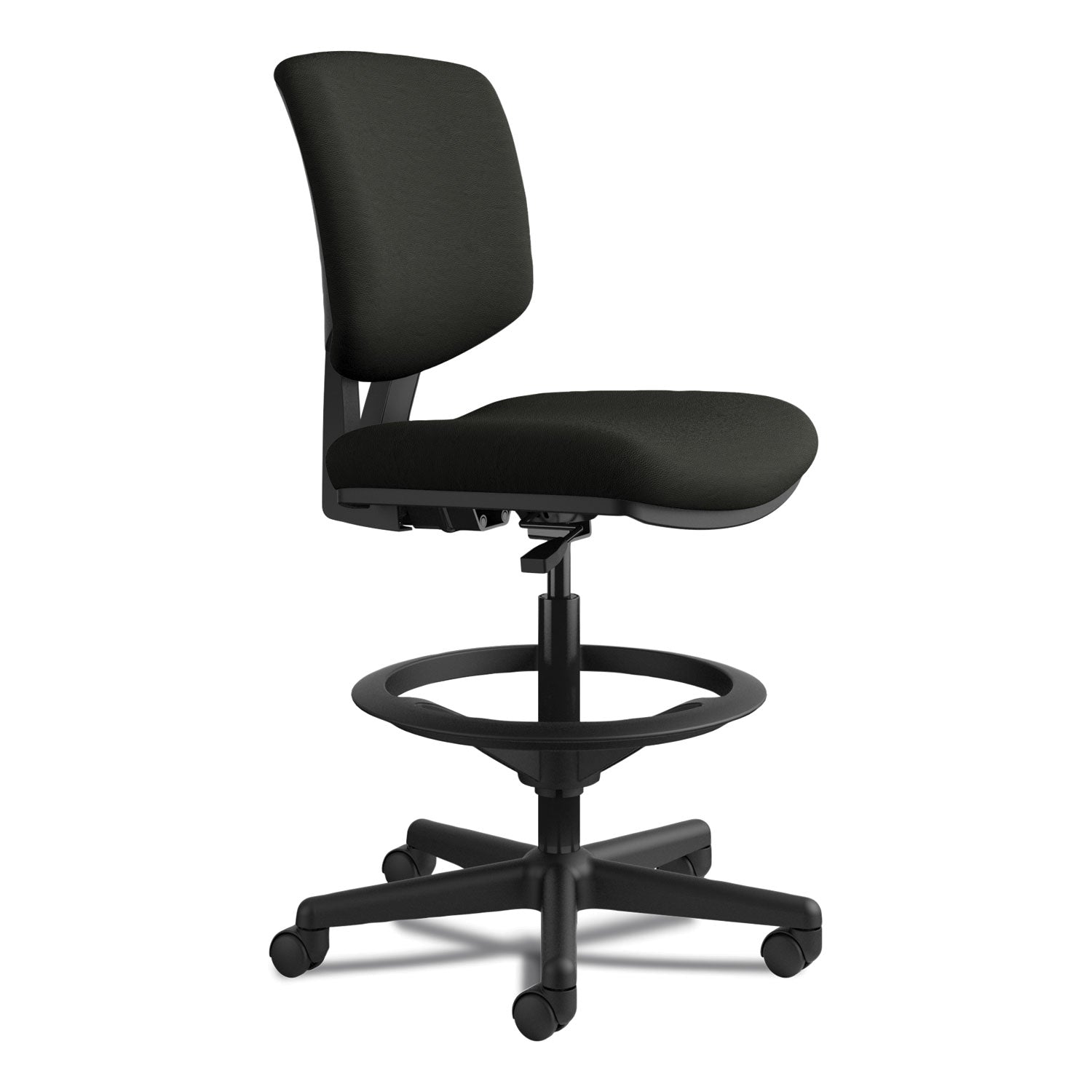 HON Volt Sitting Stool - Black Seat Color - Bonded Leather Seat Material - Black Back Color - Bonded Leather Back Material - Black Frame Color - Black - 1 Each