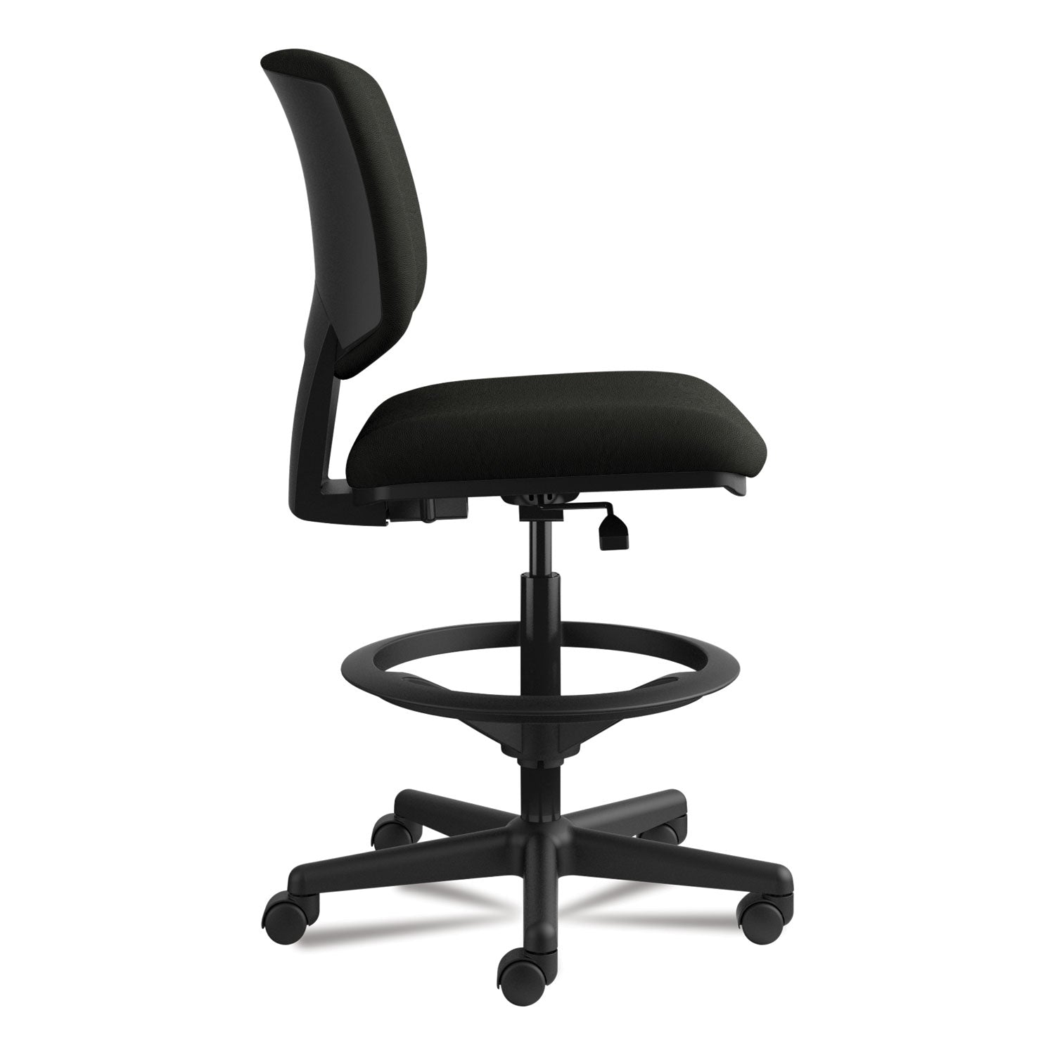 HON Volt Sitting Stool - Black Seat Color - Bonded Leather Seat Material - Black Back Color - Bonded Leather Back Material - Black Frame Color - Black - 1 Each