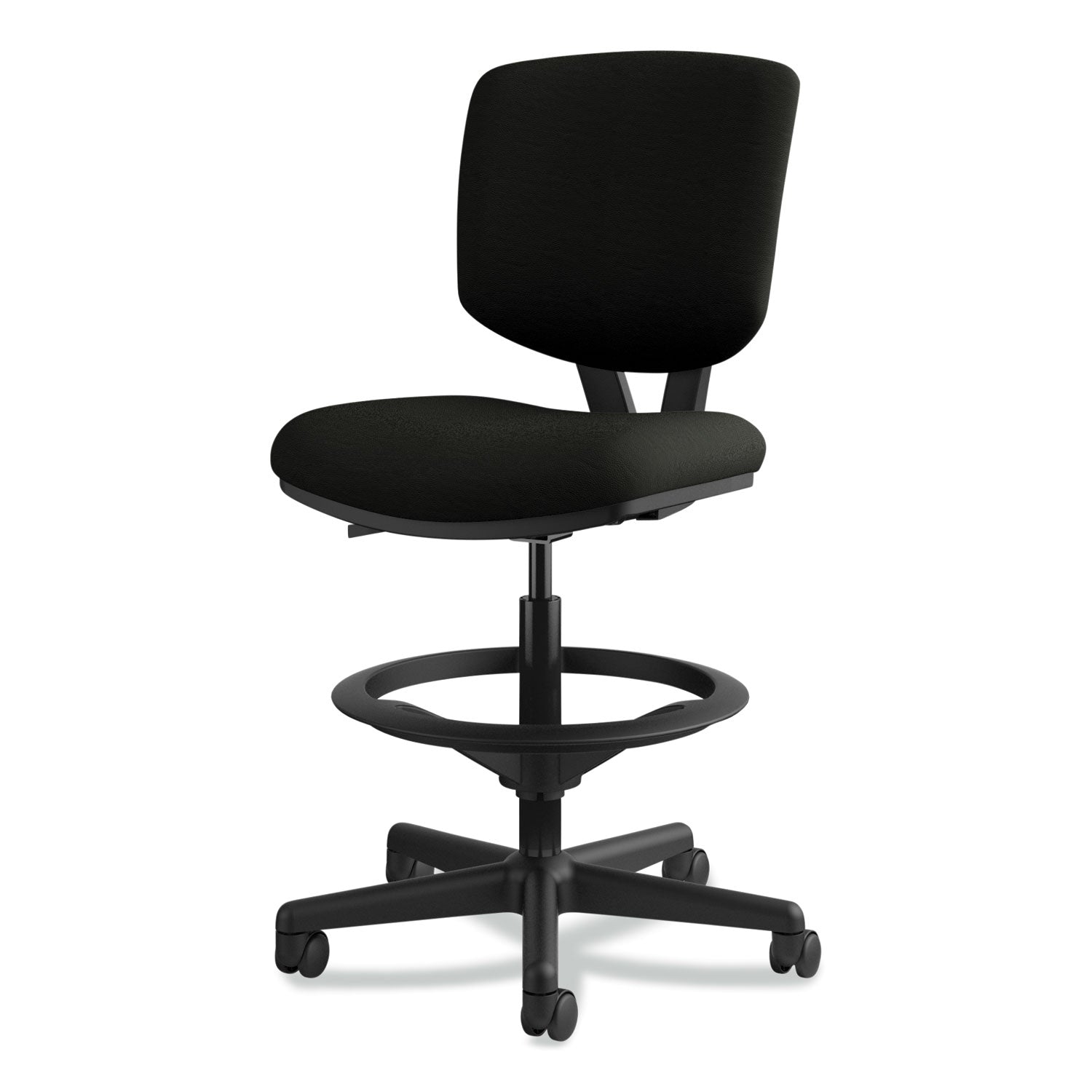 HON Volt Sitting Stool - Black Seat Color - Bonded Leather Seat Material - Black Back Color - Bonded Leather Back Material - Black Frame Color - Black - 1 Each