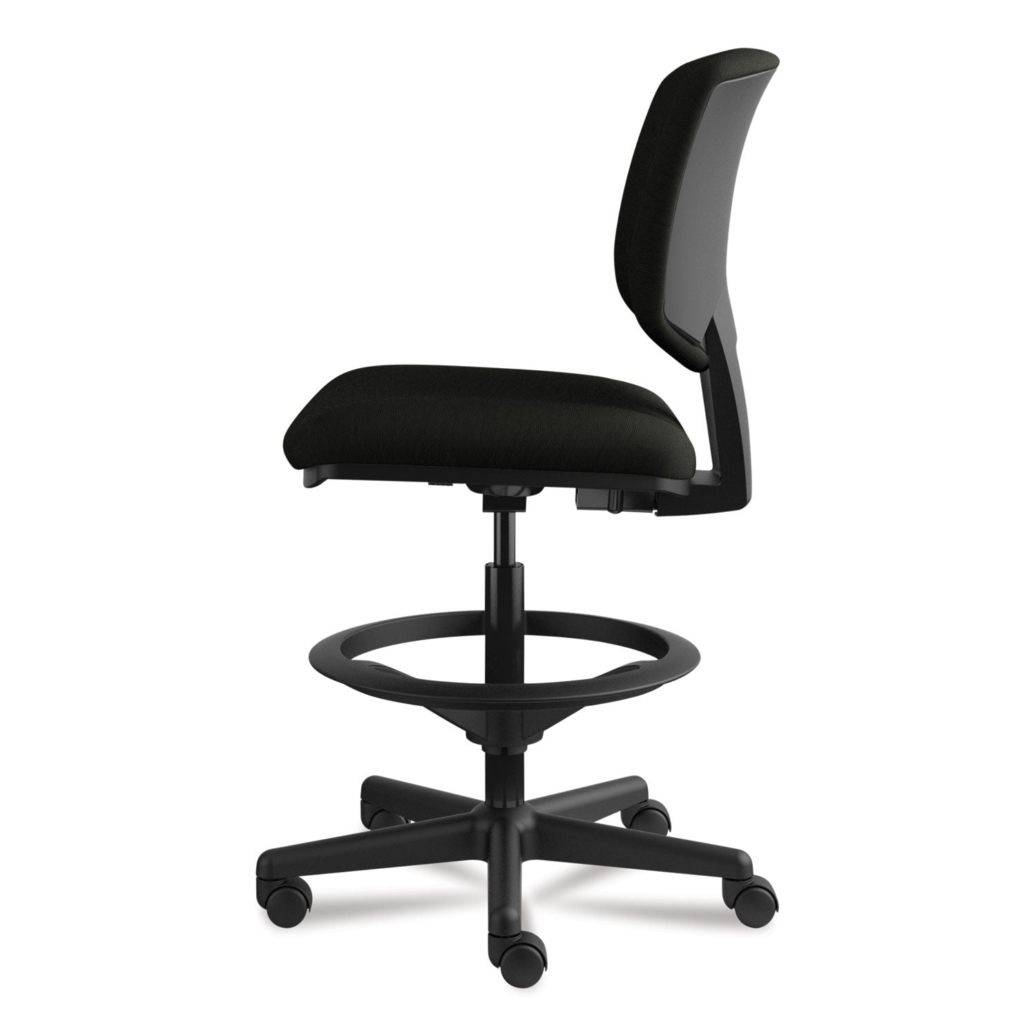 HON Volt Sitting Stool - Black Seat Color - Bonded Leather Seat Material - Black Back Color - Bonded Leather Back Material - Black Frame Color - Black - 1 Each