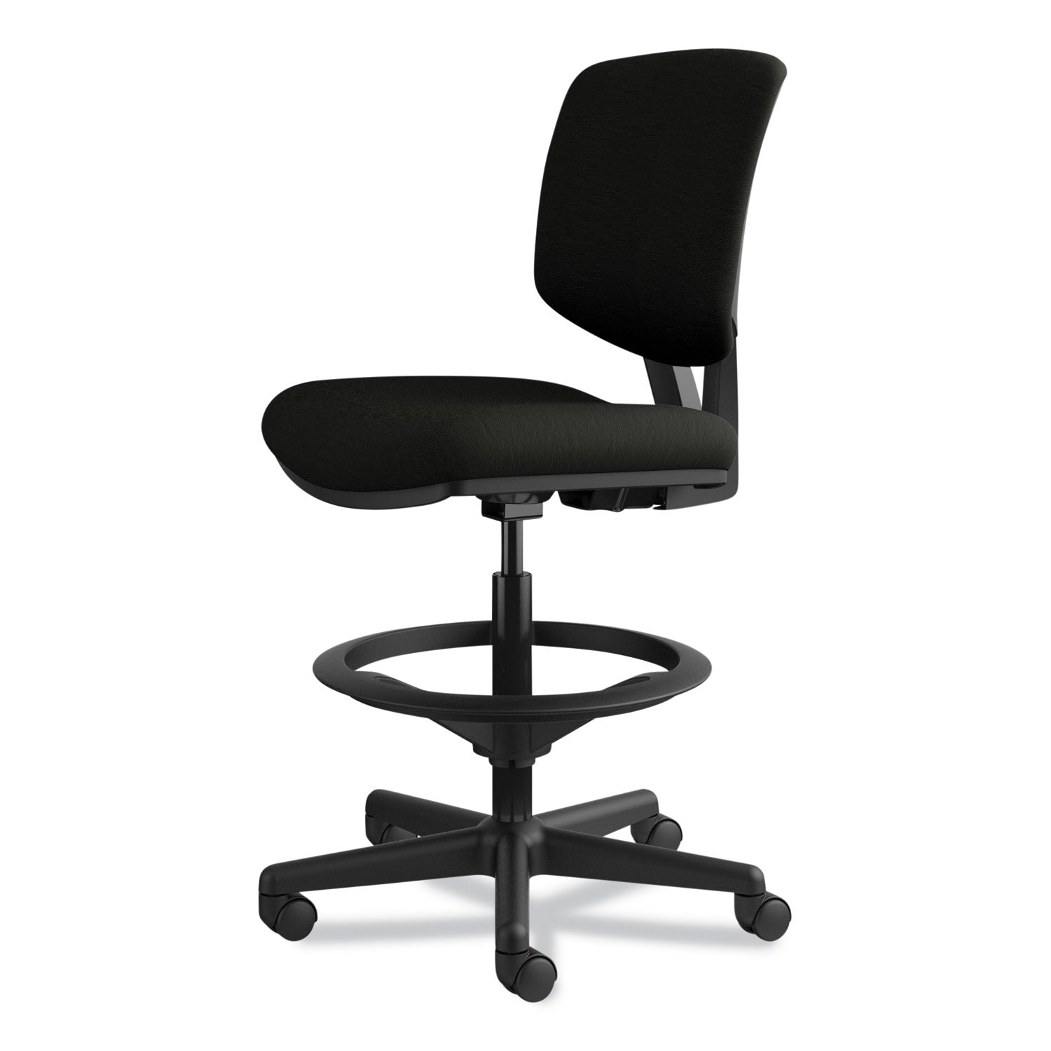 HON Volt Sitting Stool - Black Seat Color - Bonded Leather Seat Material - Black Back Color - Bonded Leather Back Material - Black Frame Color - Black - 1 Each