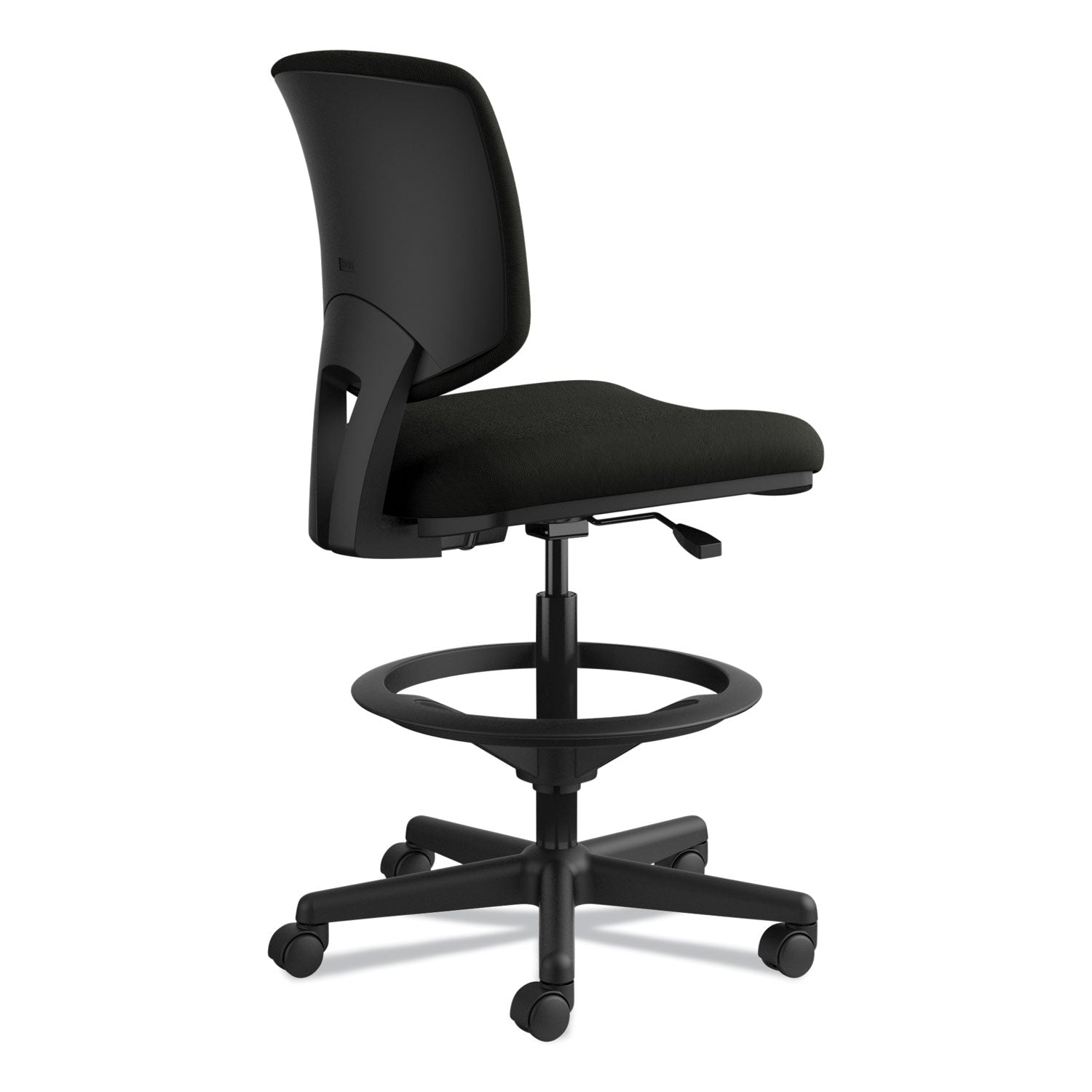 HON Volt Sitting Stool - Black Seat Color - Bonded Leather Seat Material - Black Back Color - Bonded Leather Back Material - Black Frame Color - Black - 1 Each