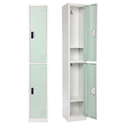 72" H x 12" W  2-Tier Steel Storage Locker with Digital Lock, Misty Green