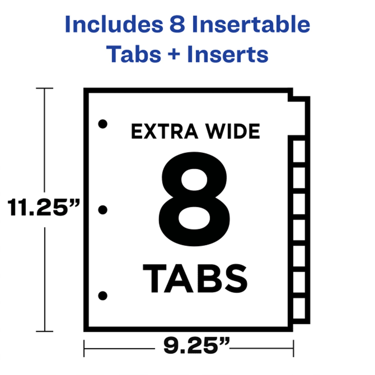 Big Tab™ Pocket Insertable Plastic Dividers, 8-Tab Set