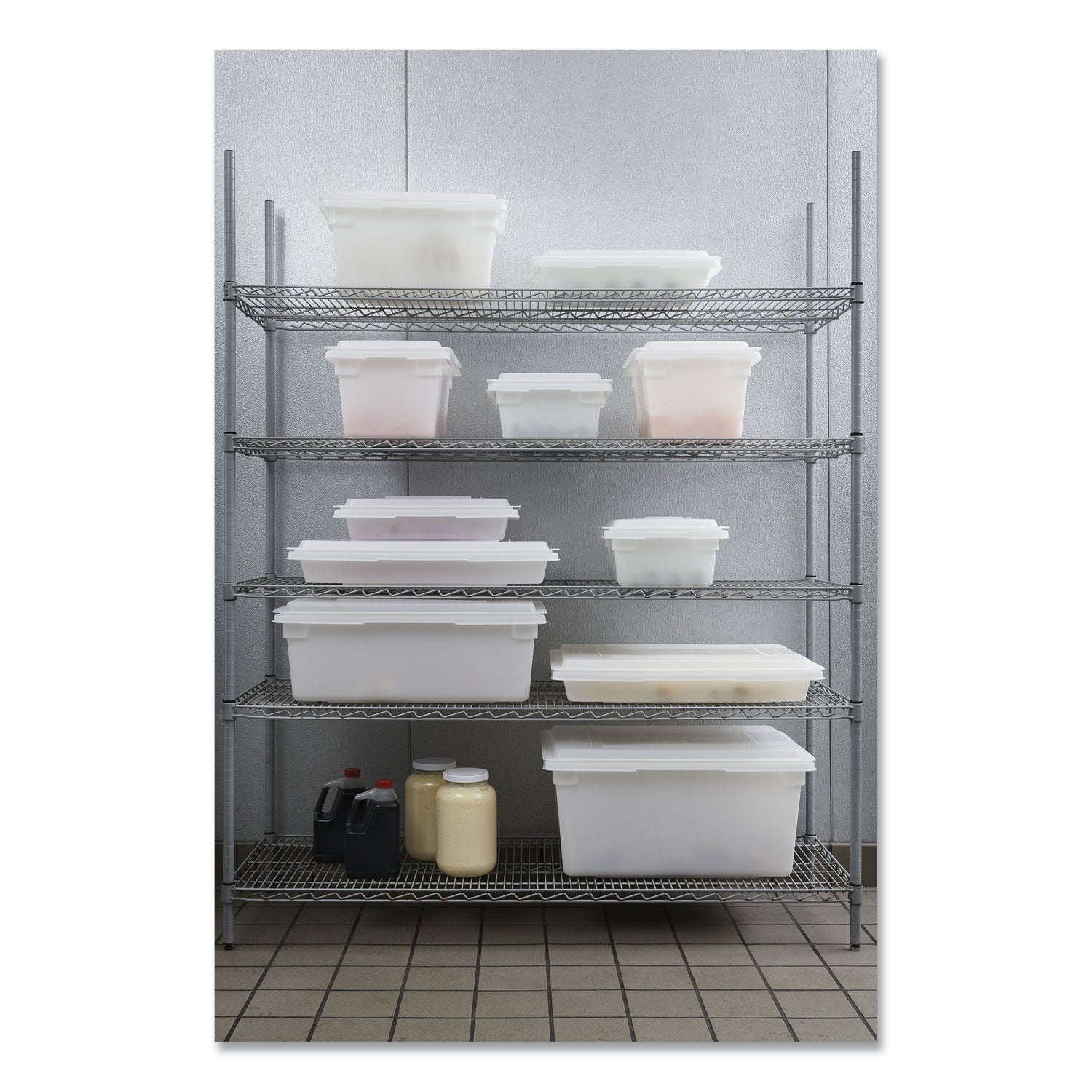 Food/Tote Boxes, 3.5 gal, 18 x 12 x 6, White, Plastic