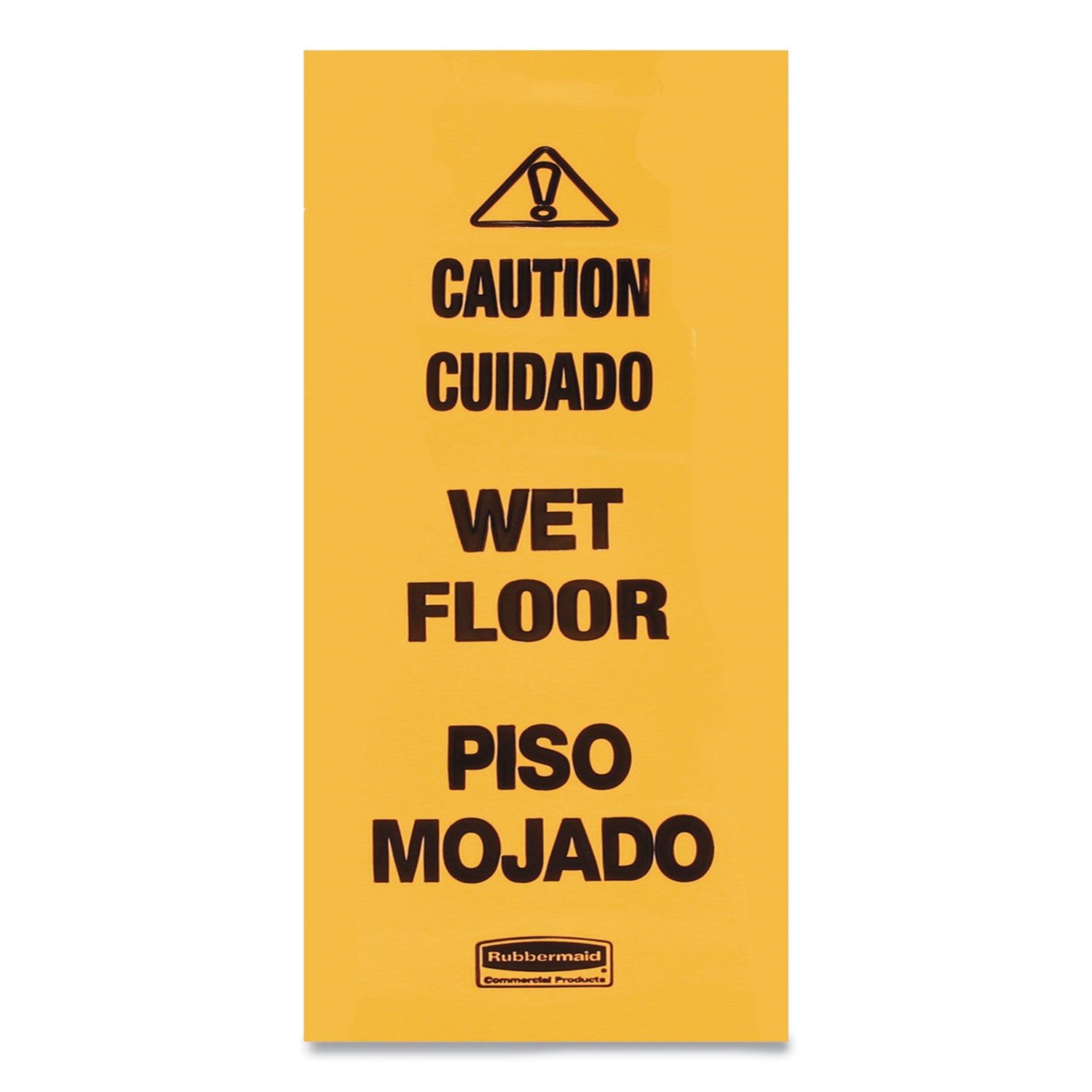 Rubbermaid Commercial 36" Safety Cone - Spanish, English - Print/Message "Caution" , "Wet Floor" - 12.2" Width x 36" Height x 12.2" Depth - Cone Shape - Stackable, Sturdy - Plastic - Bright Yellow - 1 Each
