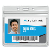 Re-sealable Badge Holders, Horizontal, Frosted