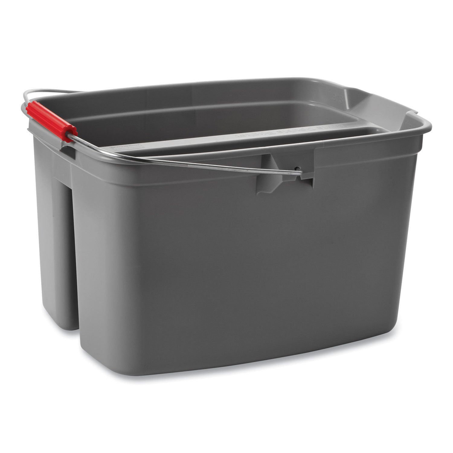 Rubbermaid Commercial 19 QT Double Pail - 4.75 gal - Dual Bucket, Handle - 17.8" x 18.1" - Plastic - Gray - 1 Each
