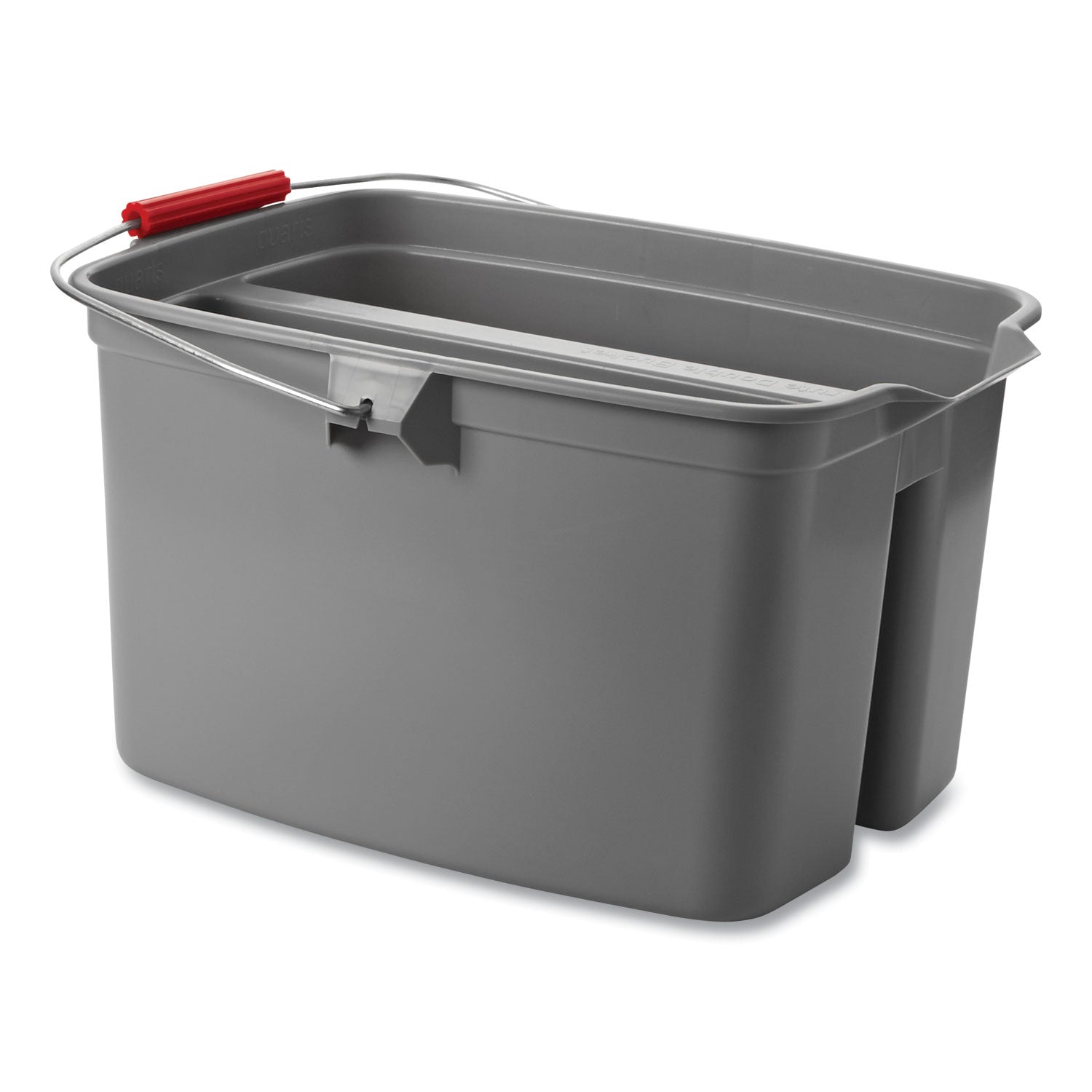 Rubbermaid Commercial 19 QT Double Pail - 4.75 gal - Dual Bucket, Handle - 17.8" x 18.1" - Plastic - Gray - 1 Each