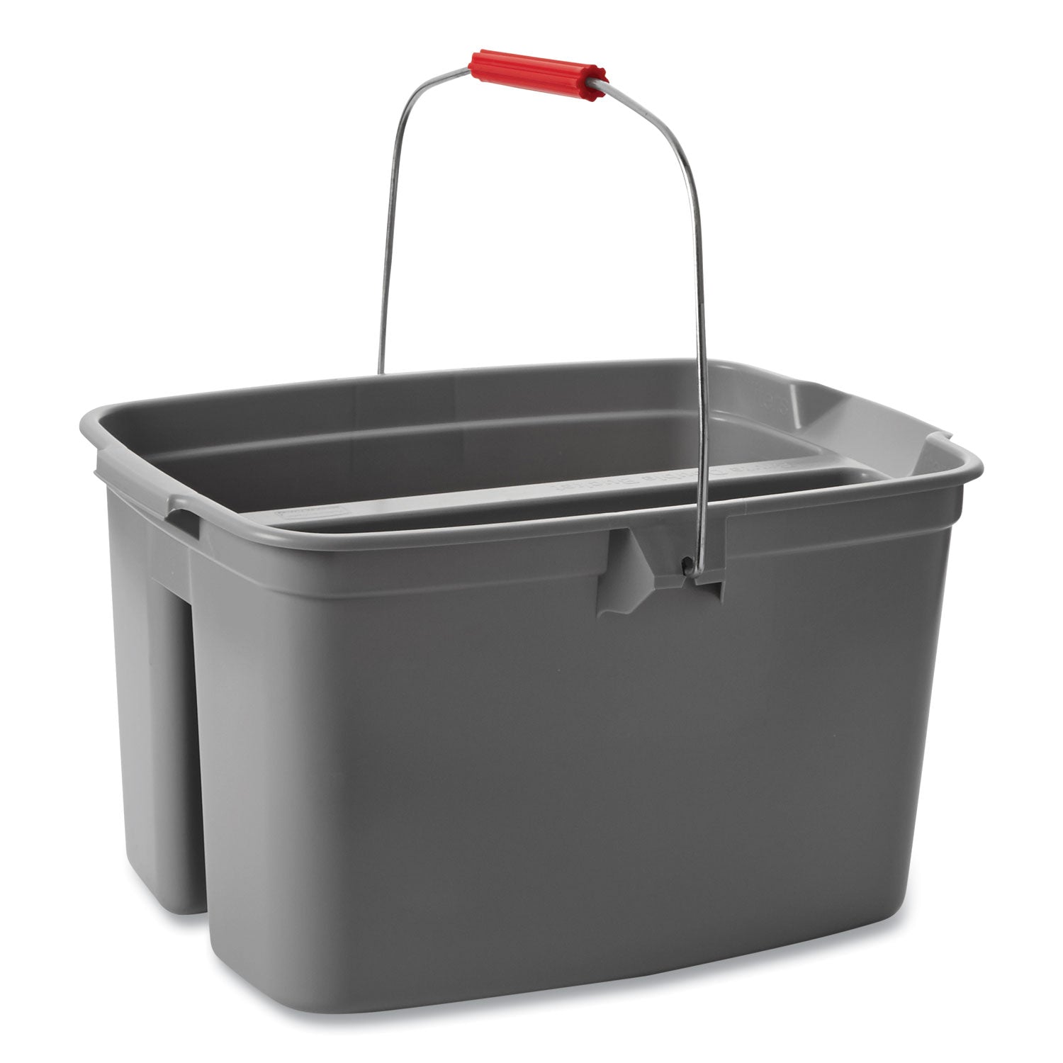 Rubbermaid Commercial 19 QT Double Pail - 4.75 gal - Dual Bucket, Handle - 17.8" x 18.1" - Plastic - Gray - 1 Each