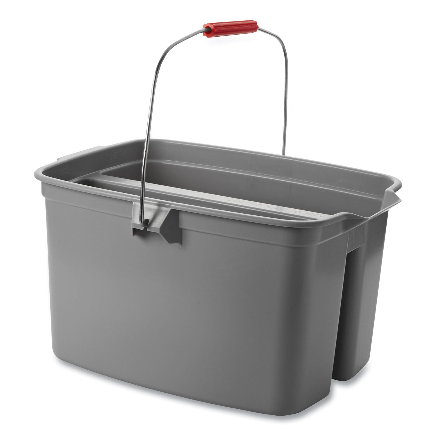 Rubbermaid Commercial 19 QT Double Pail - 4.75 gal - Dual Bucket, Handle - 17.8" x 18.1" - Plastic - Gray - 1 Each