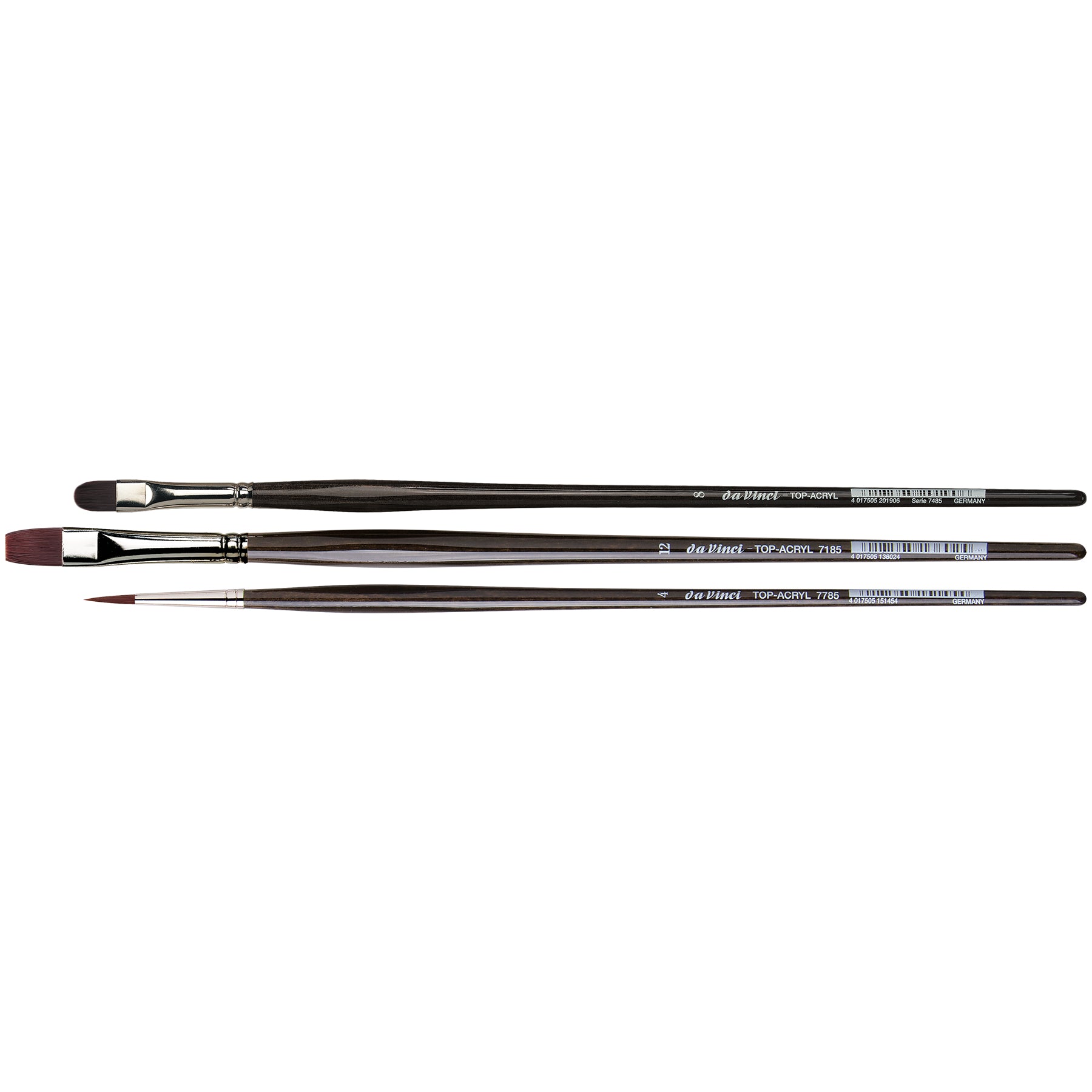 TOP-ACRYL Assorted Brushes, Synthetic, Oil & Acrylic, 3 Brush Set