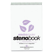 Roaring Spring Enviroshades Recycled Spiral Steno Memo Book, 9" x 6", Orchid Paper, 80 Sheets, 160 Pages, Gregg Ruled, Spiral Bound, Board Cover, 4 Pack