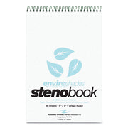 Roaring Spring Enviroshades Recycled Spiral Steno Memo Book, 9" x 6", Blue Paper, Gregg Ruled, 80 Sheets, 160 Pages, Spiral Bound, Board Cover, 4 Pack