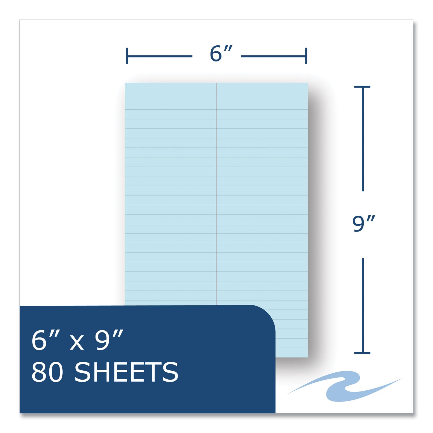 Roaring Spring Enviroshades Recycled Spiral Steno Memo Book, 9" x 6", Blue Paper, Gregg Ruled, 80 Sheets, 160 Pages, Spiral Bound, Board Cover, 4 Pack