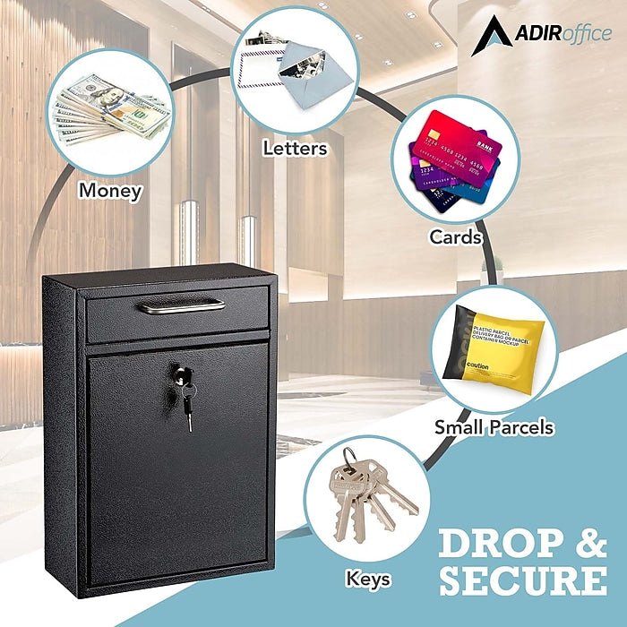 Large Wall Mountable Mailbox with Key Lock