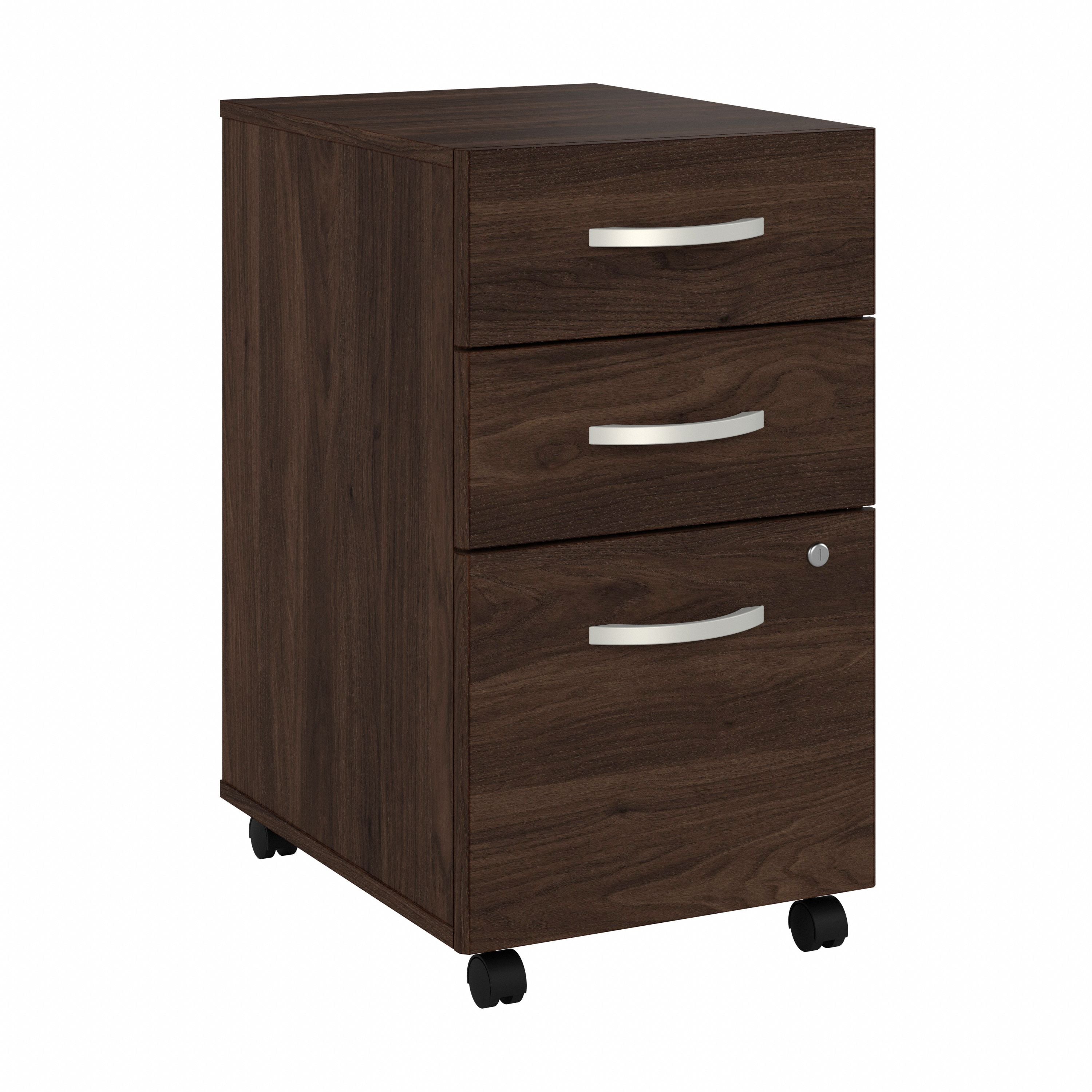 Bush Business Furniture Studio C 3 Drawer Mobile File Cabinet in Black Walnut - 15.71" Width x 20.2" Depth x 27.79" Height