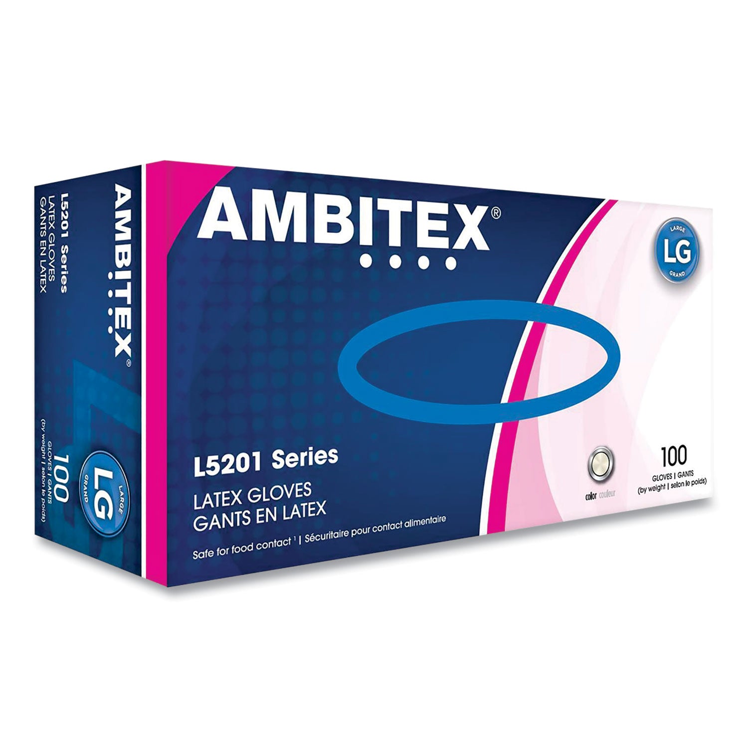 L5201 SERIES POWDER-FREE LATEX GLOVES, 4 MIL, LARGE, CREAM, 100/BOX