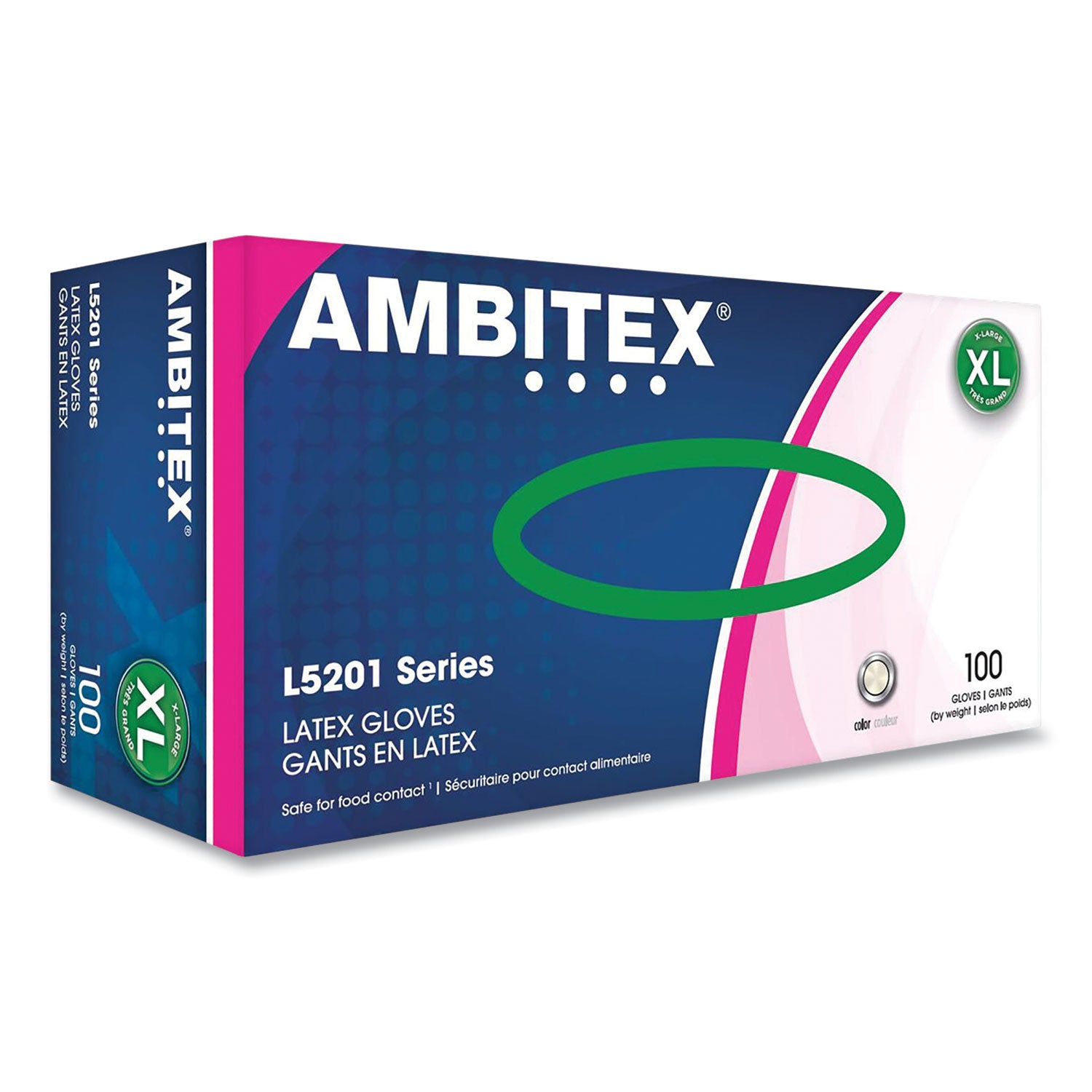 L5201 SERIES POWDER-FREE LATEX GLOVES, 4 MIL, X-LARGE, CREAM, 100/BOX